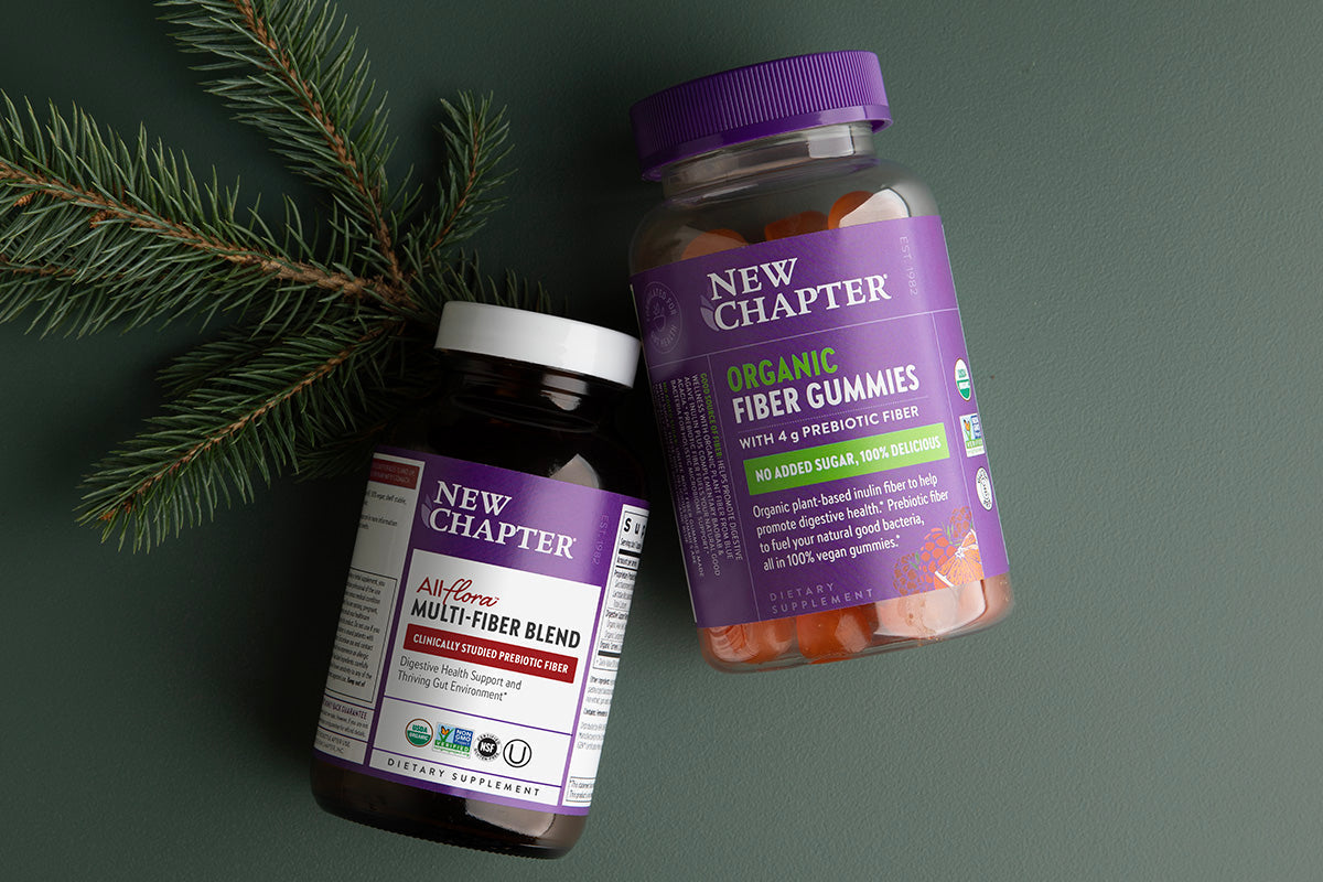 New Chapter All-Flora Multi-Fiber Blend & New Chapter Organic Fiber Gummies Bottle