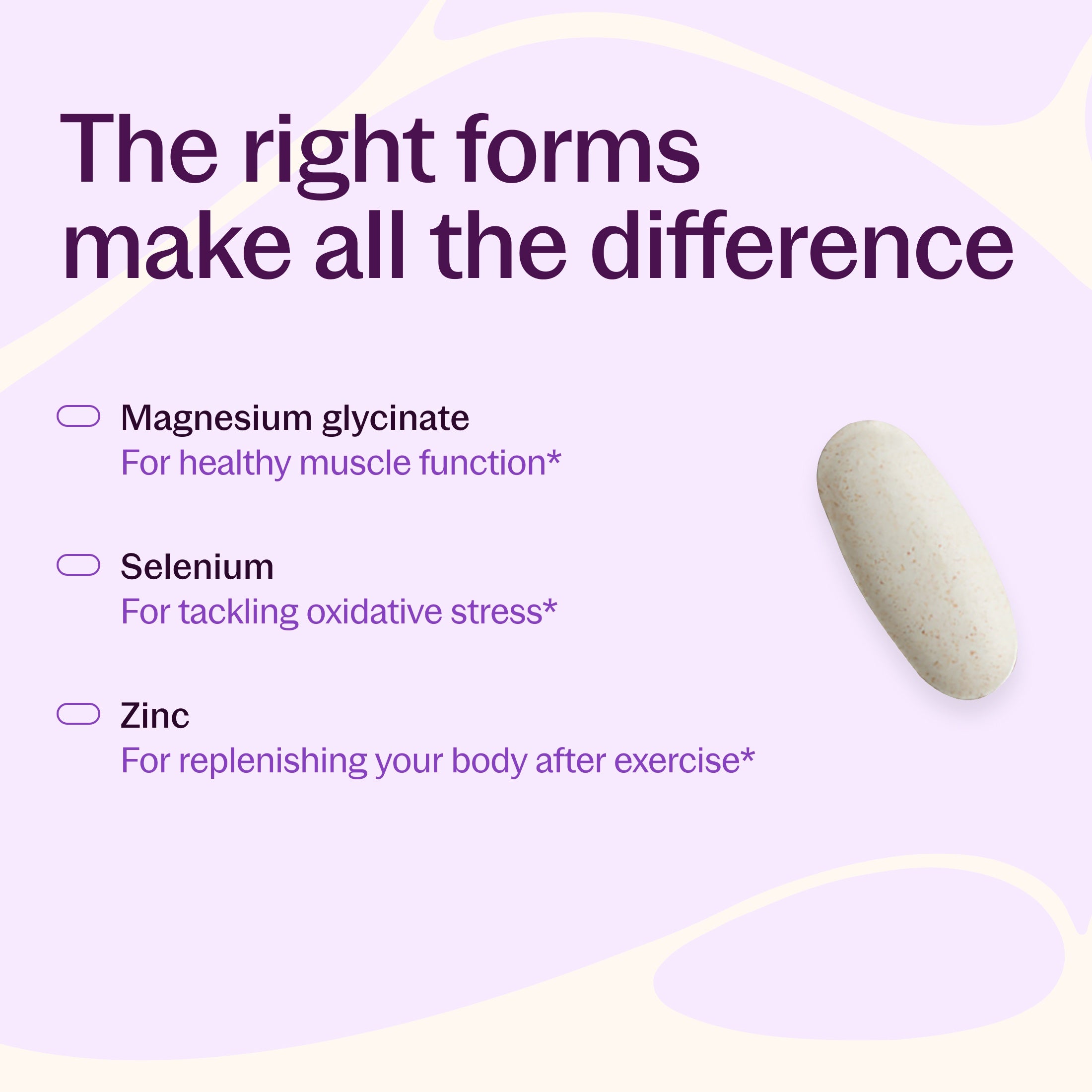 The right forms make all the difference, Magnesium glycinate, Selenium, Zinc