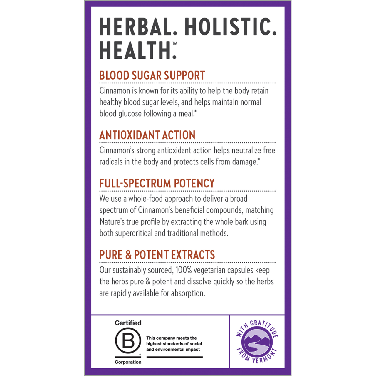 Blood Sugar Support, Antioxidant Action, full-spectrum potency, pure & Potent extracts