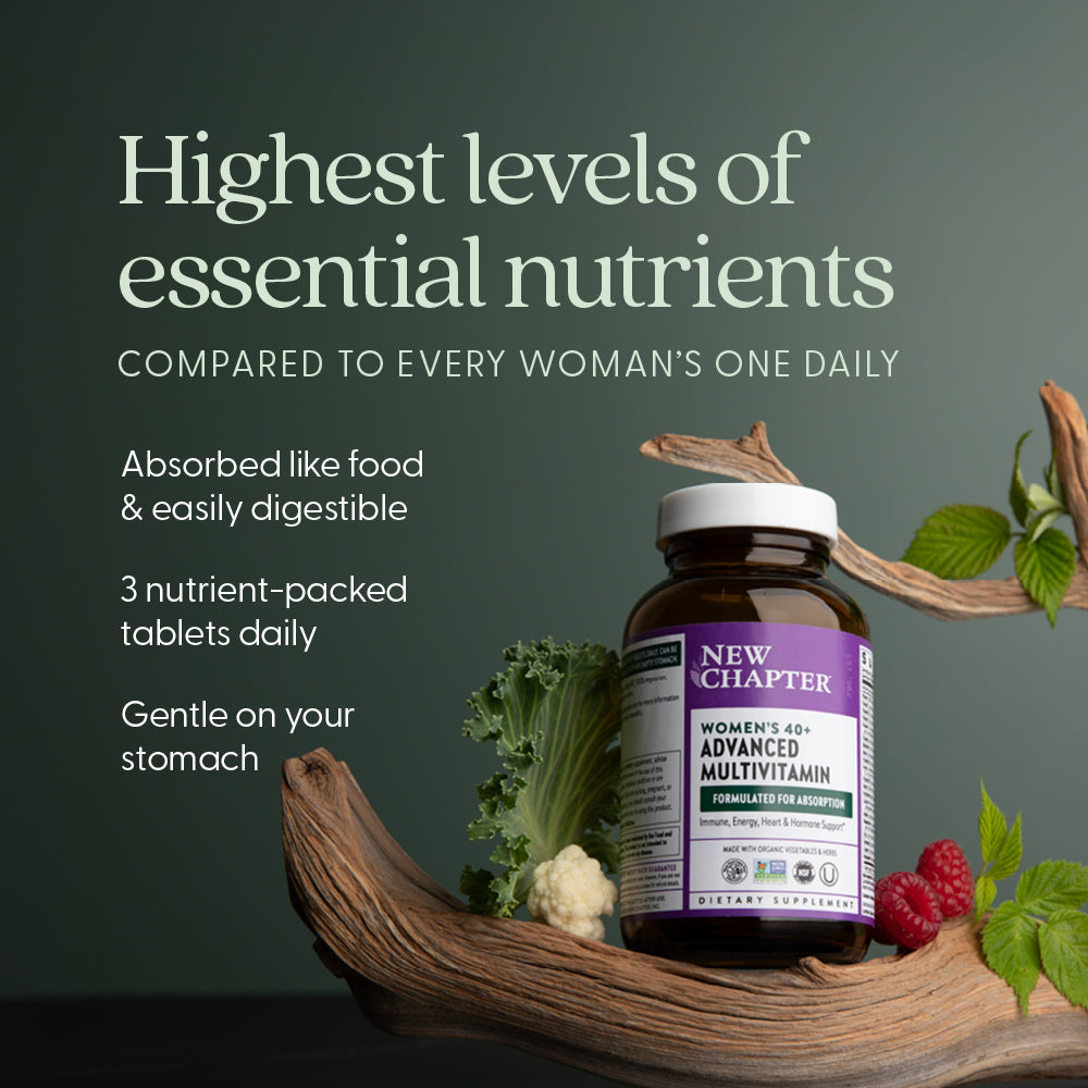 Absorbed like food & easily digestible, 3 nutrients-packed tablets daily, gentle on your stomach