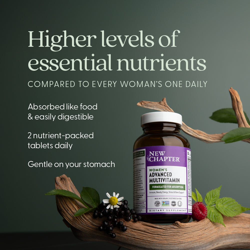 Absorbed like food & easily digestible, 2 nutrient-packed tablets daily, gentle on your stomach