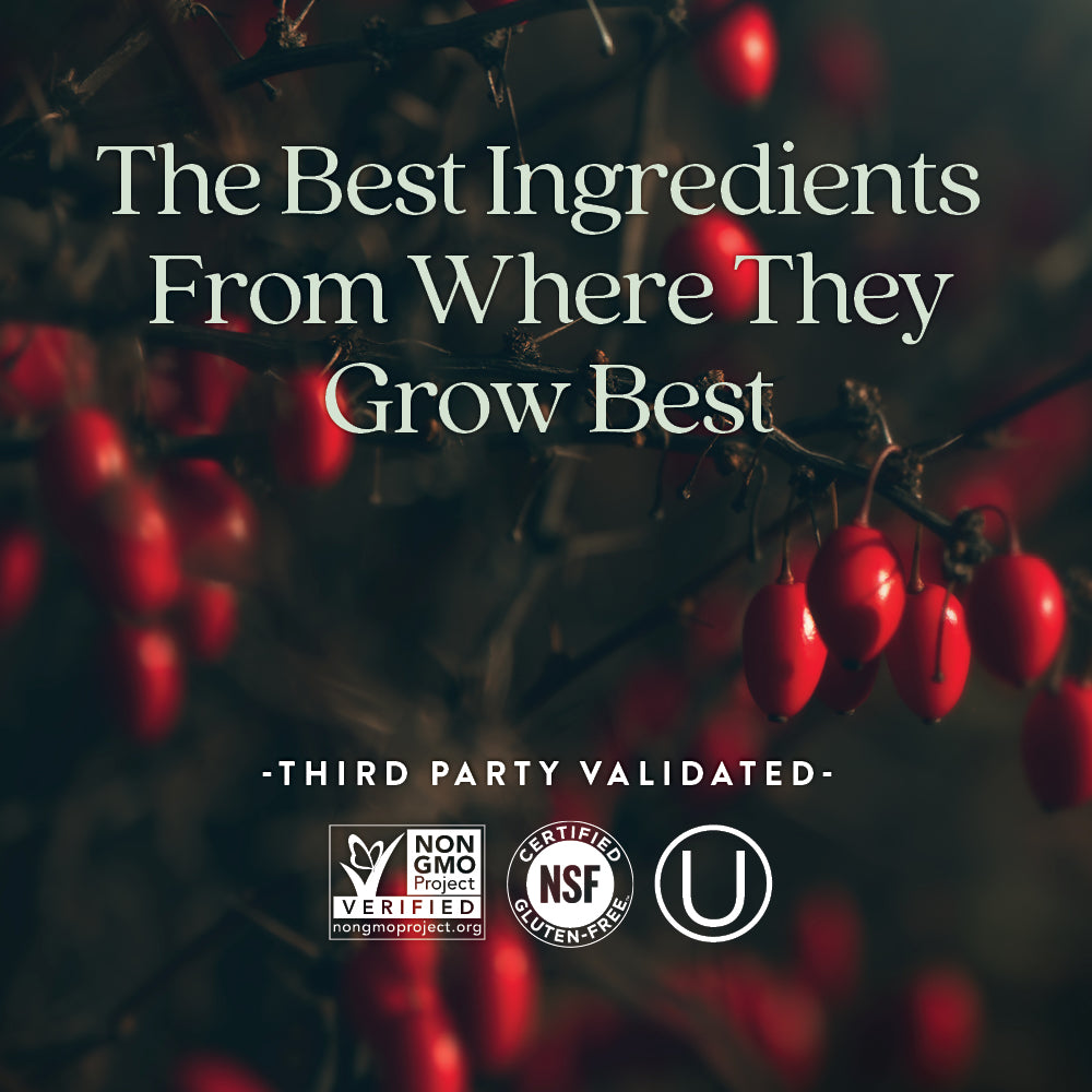 Non-GMO Project Verified, NSF Certified Gluten-Free, Kosher Certified