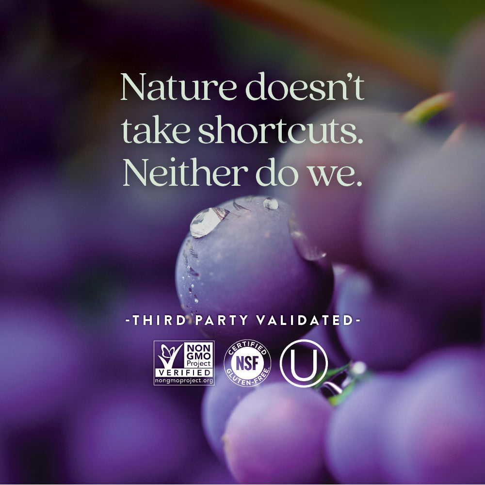 Non-GMO project verified, NSF certified gluten-free, kosher certified