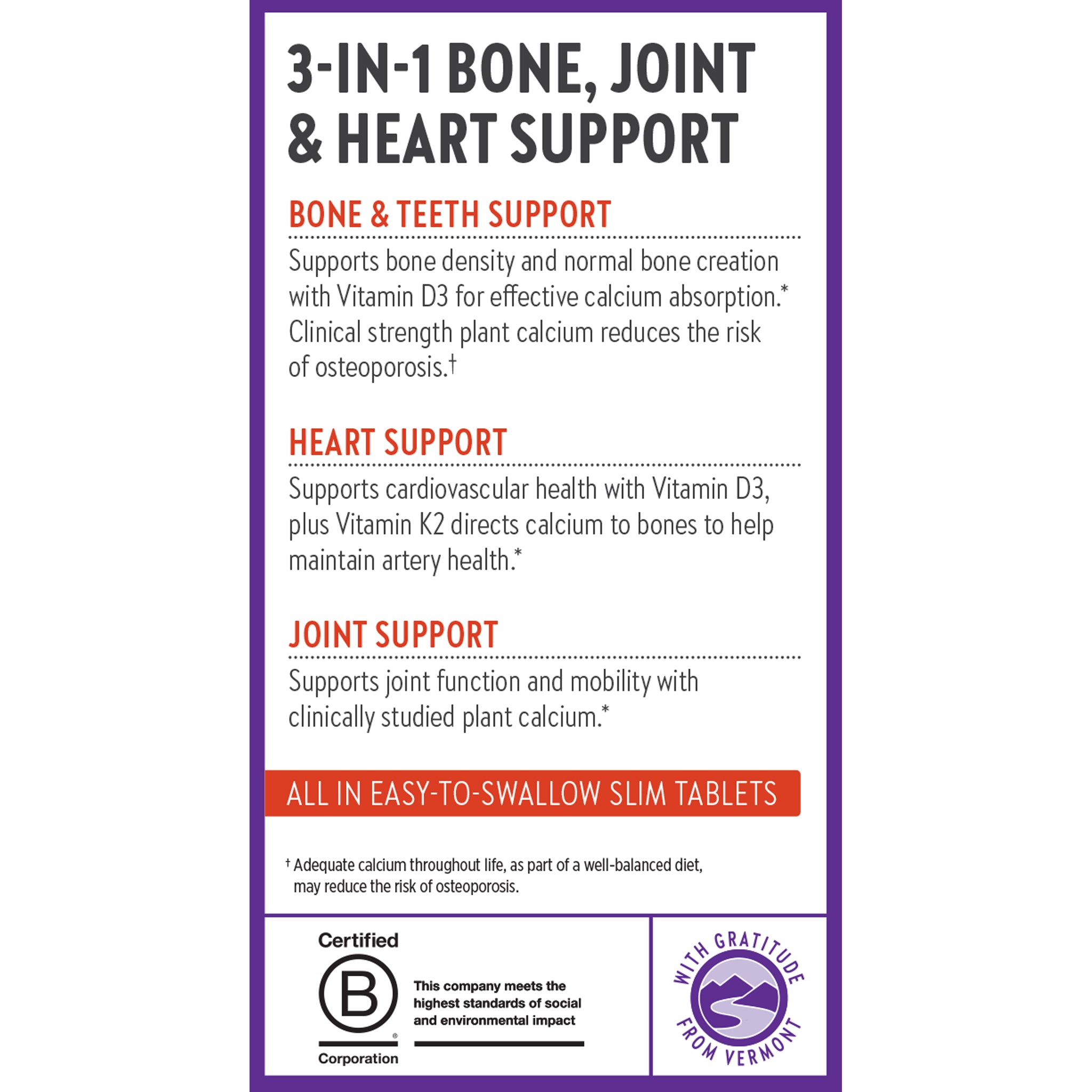 3-in-1 Bone, joint & Heart Support, Bone & Teeth Support, Heart Support, Joint Support