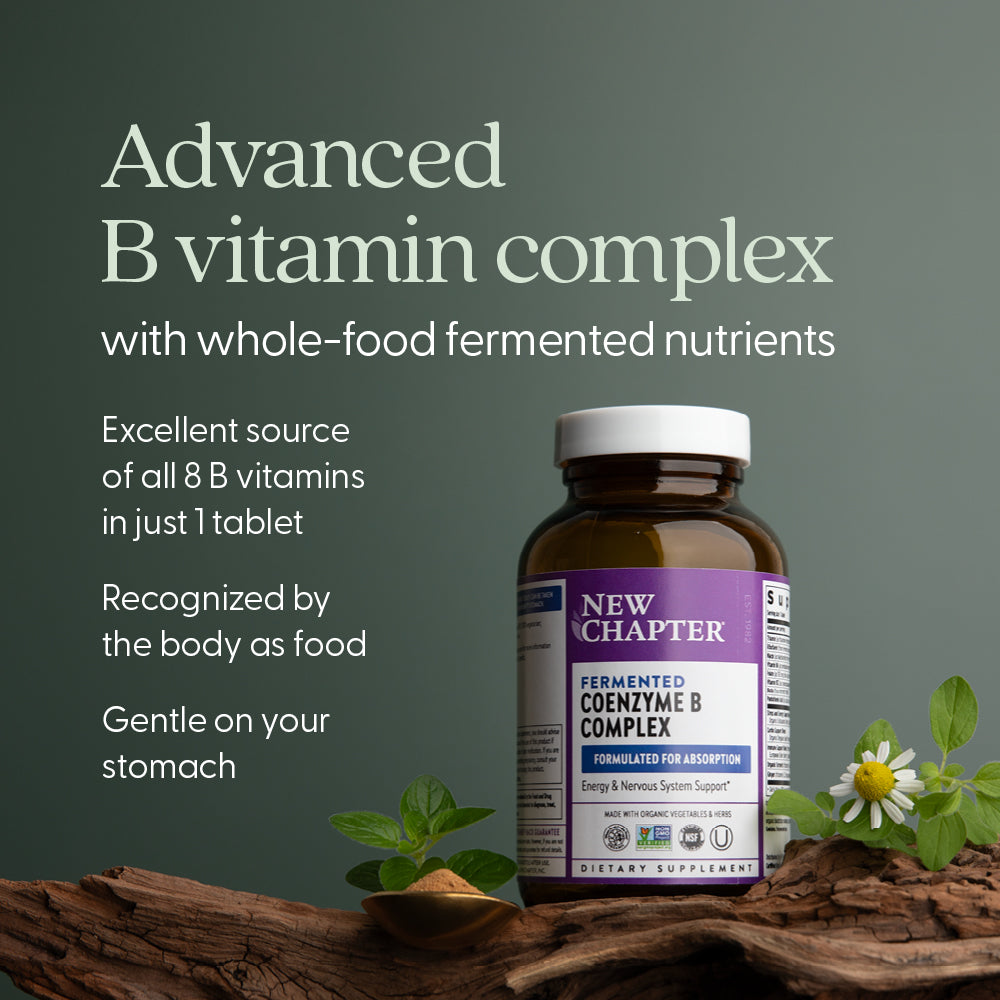 Advanced B vitamin complex with whole-food fermented nutrients