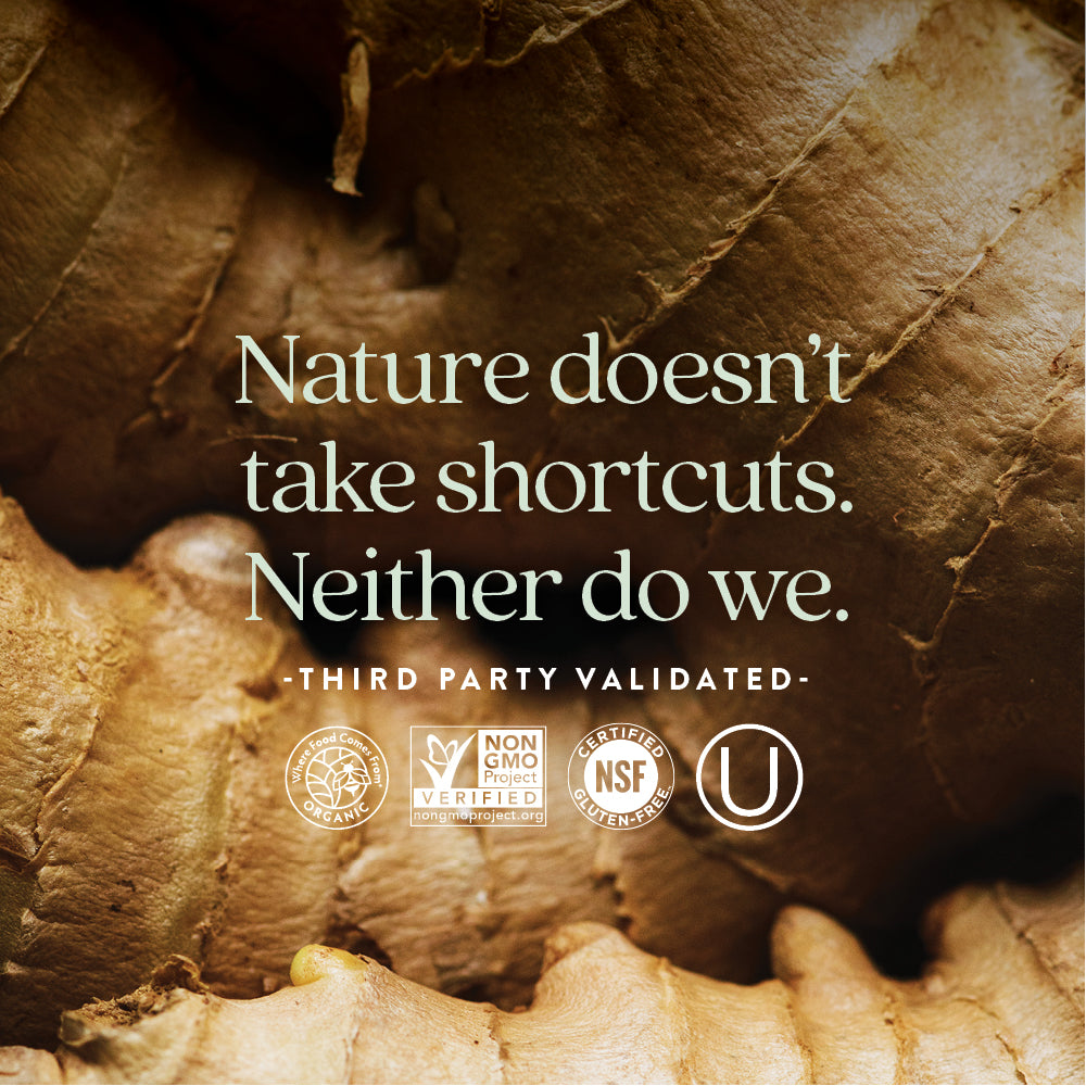 Where Food Comes From Organic Certified, Non-GMO Project Verified, NSF Certified Gluten-Free, Kosher Certified