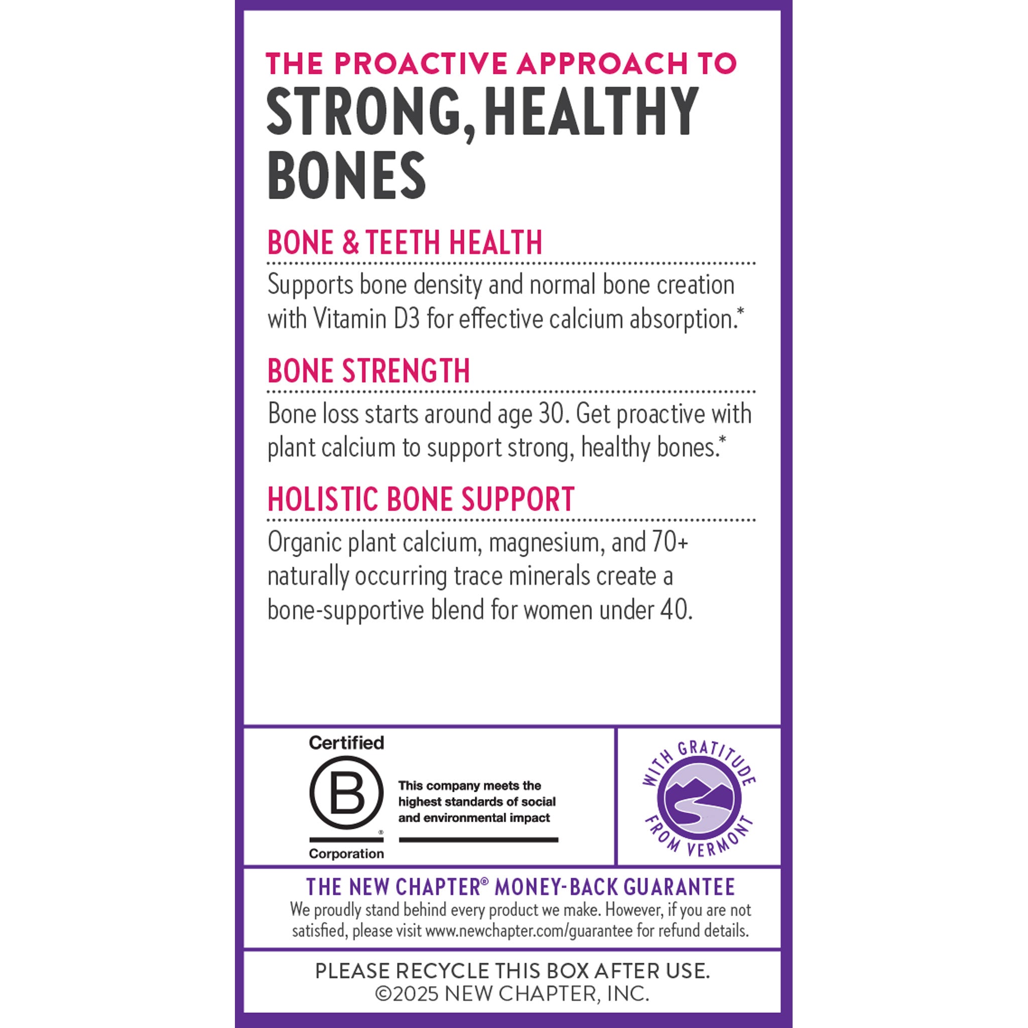 The proactive approach to strong, healthy bones. Bone & teeth health. Bone strength. Holistic bone support.
