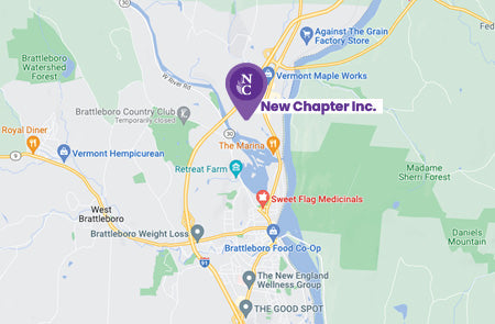 New Chapter location on a map in Vermont