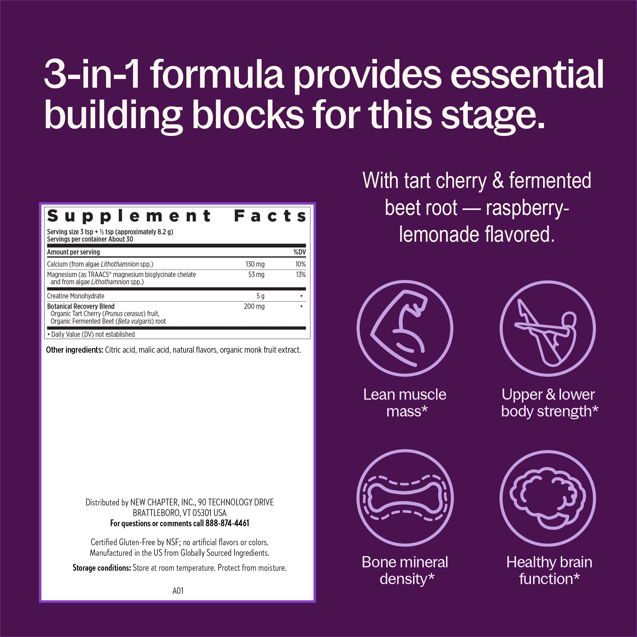 3-in-1 formula provides essential building blocks for this stage.