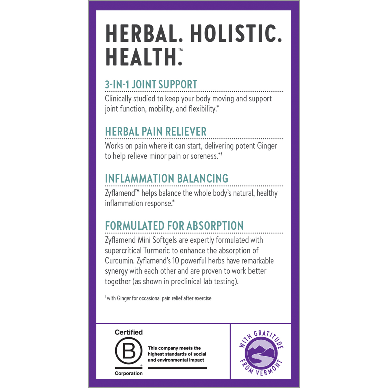 3-in-1 Joint Support, Herbal Pain Reliever, Inflammation Balancing, Formulated for Absorption