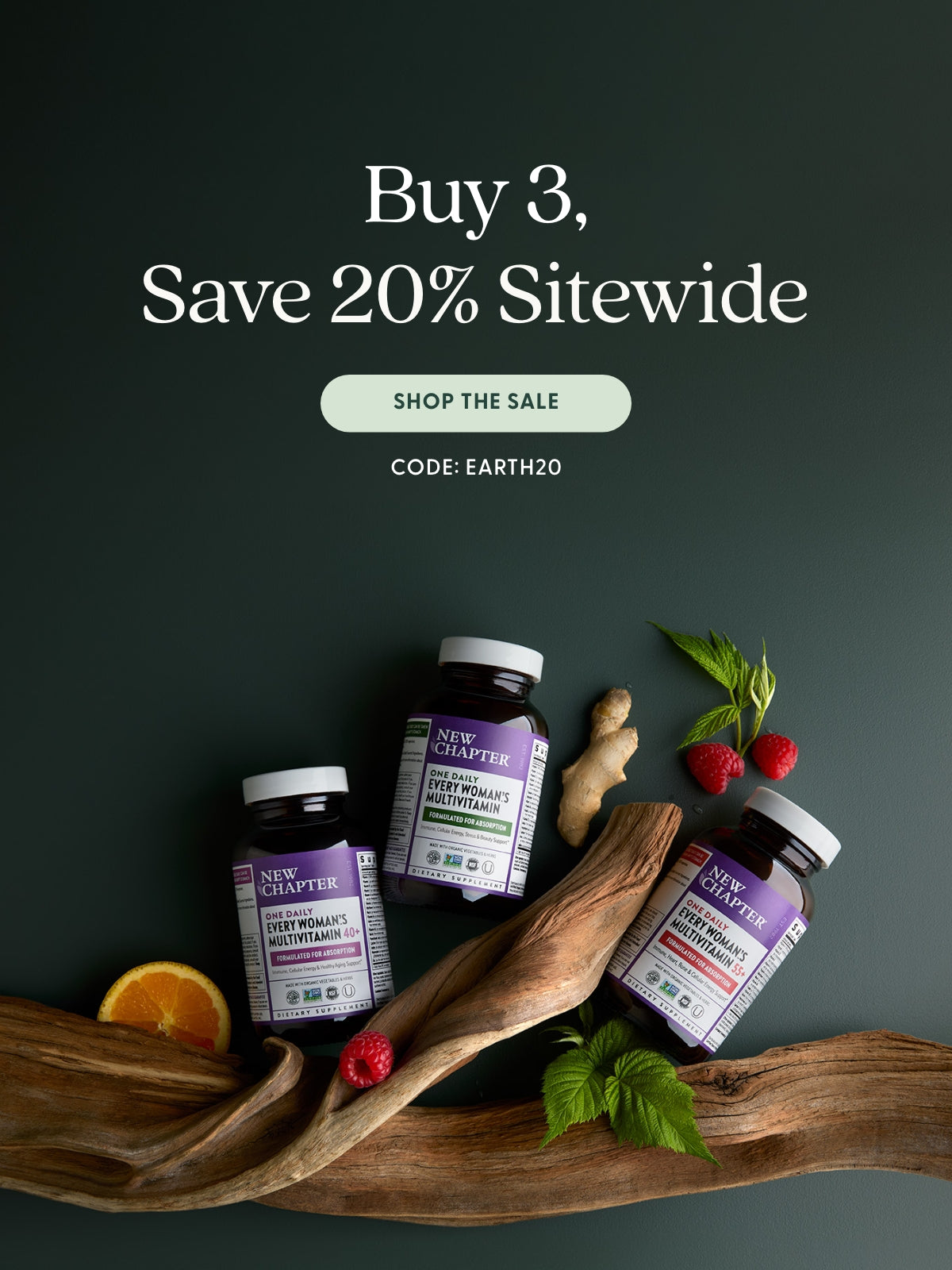 New Chapter Buy 3, Save 20% Sitewide - Shop the Sale. Code: EARTH20