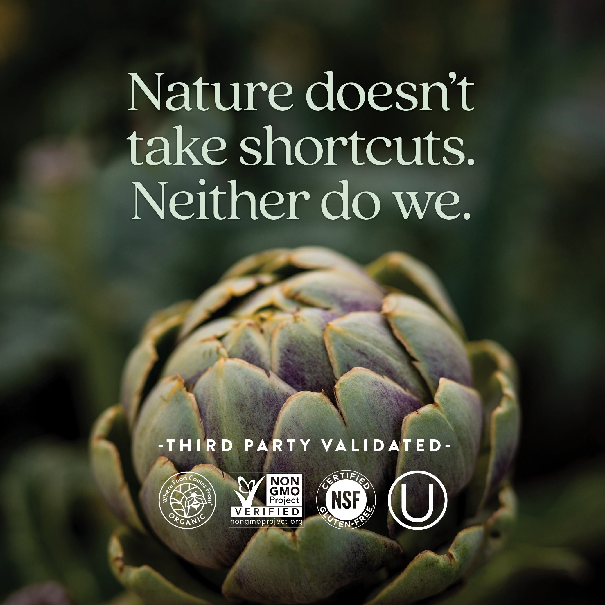 Where Food Comes From Organic Certified, Non-GMO Project Verified, NSF Certified Gluten-Free, Kosher Certified