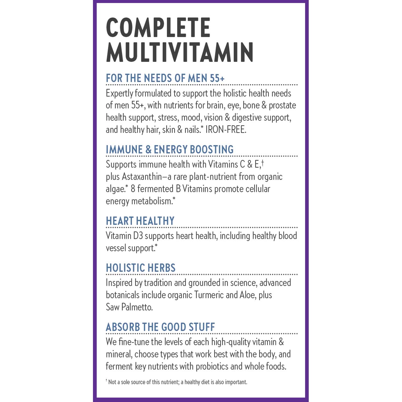 Needs of Men 55+, Immune & Energy Boosting, Heart Healthy, Holistic Herbs