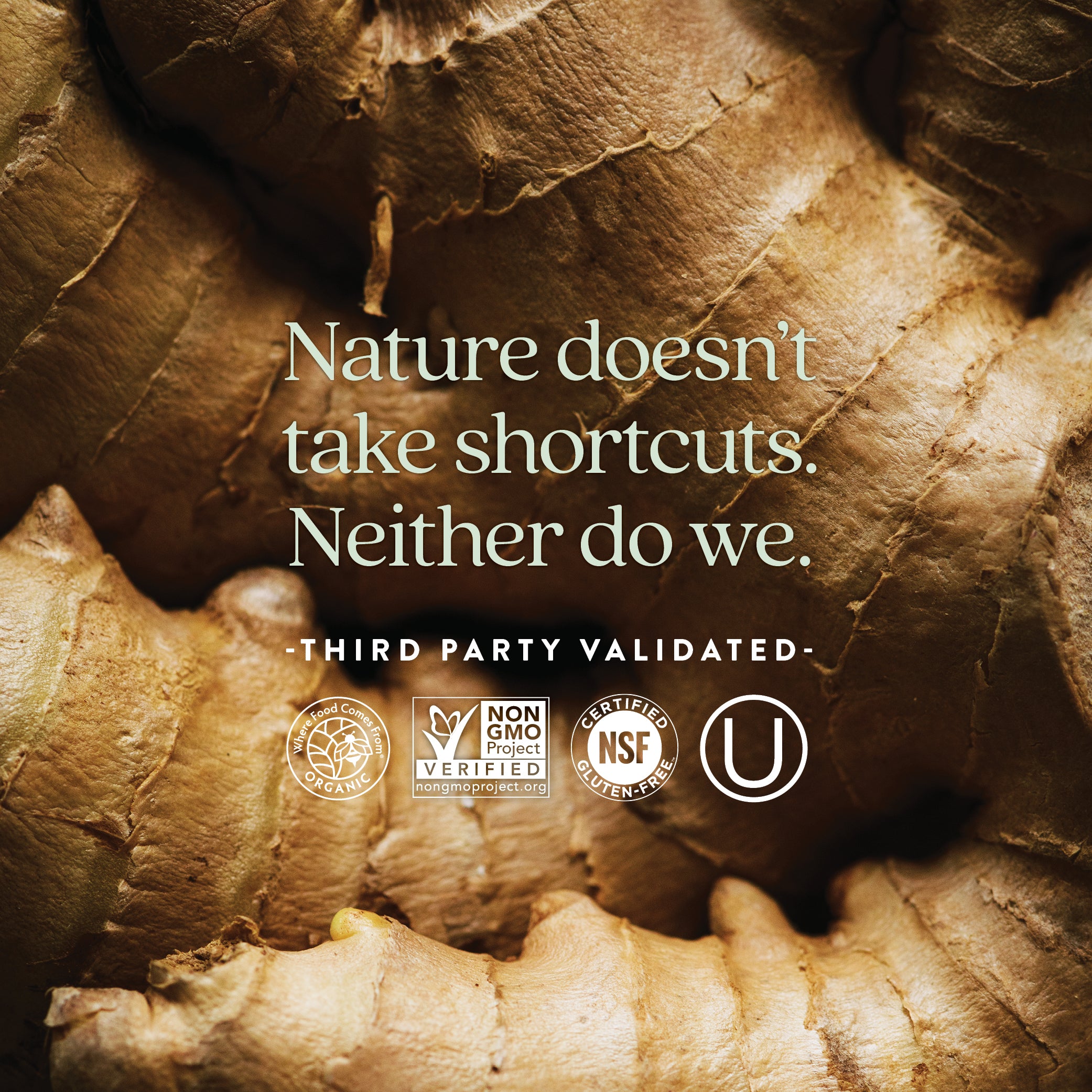 Where Food Comes From Organic Certified, Non-GMO Project Verified, NSF Certified Gluten-Free, Kosher Certified