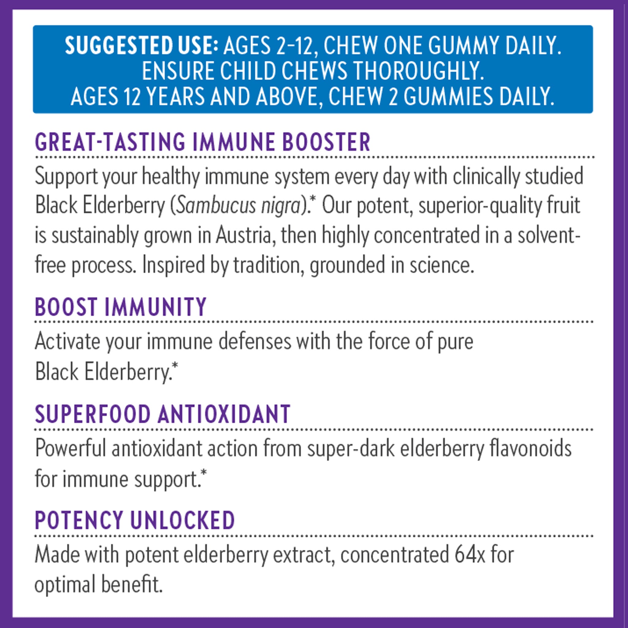Great-Tasting Immune Booster. Boost Immunity. Superfood Antioxidant. Potency Unlocked