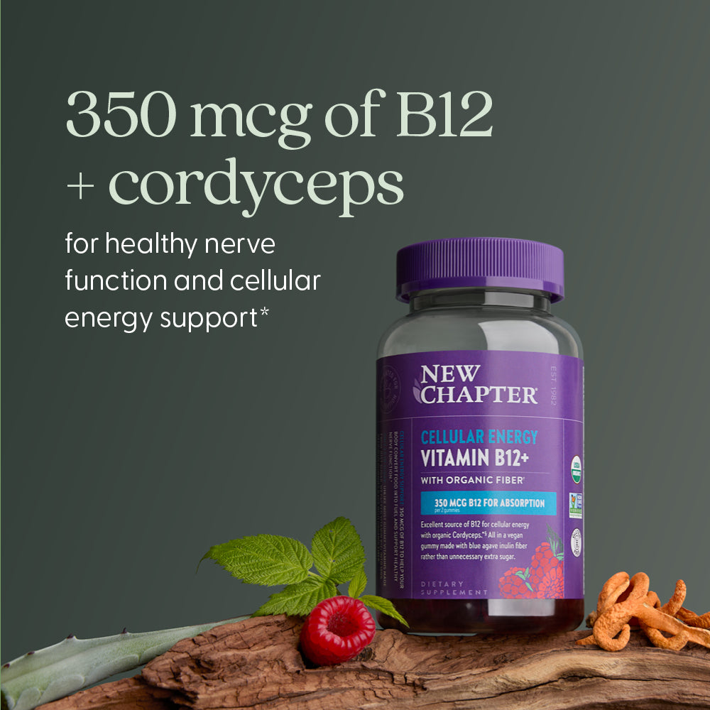 350 mcg f B12 + cordyceps for healthy nerve function and cellular energy support