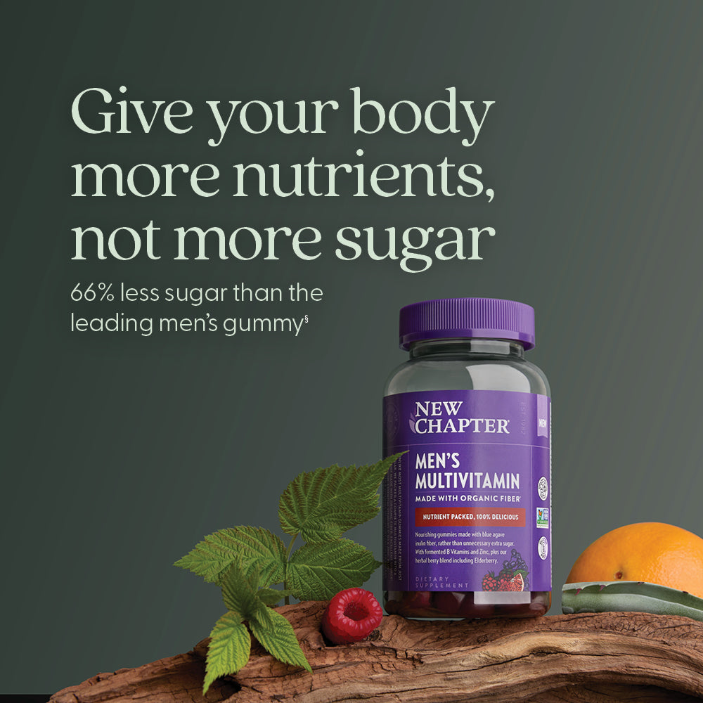 66% less sugar than the leading men's gummy