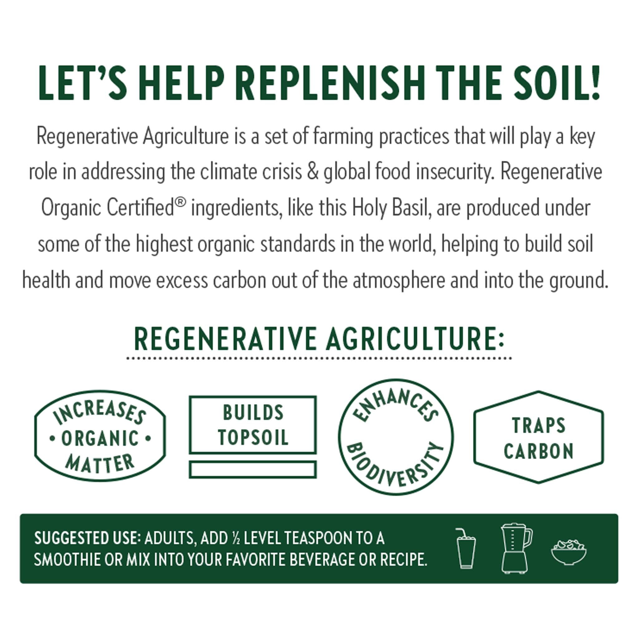 Let's Help Replenish the Soil! Regenerative Agriculture: Increases Organic Matter, Builds Topsoil, Enhances Biodiversity, Traps Carbon
