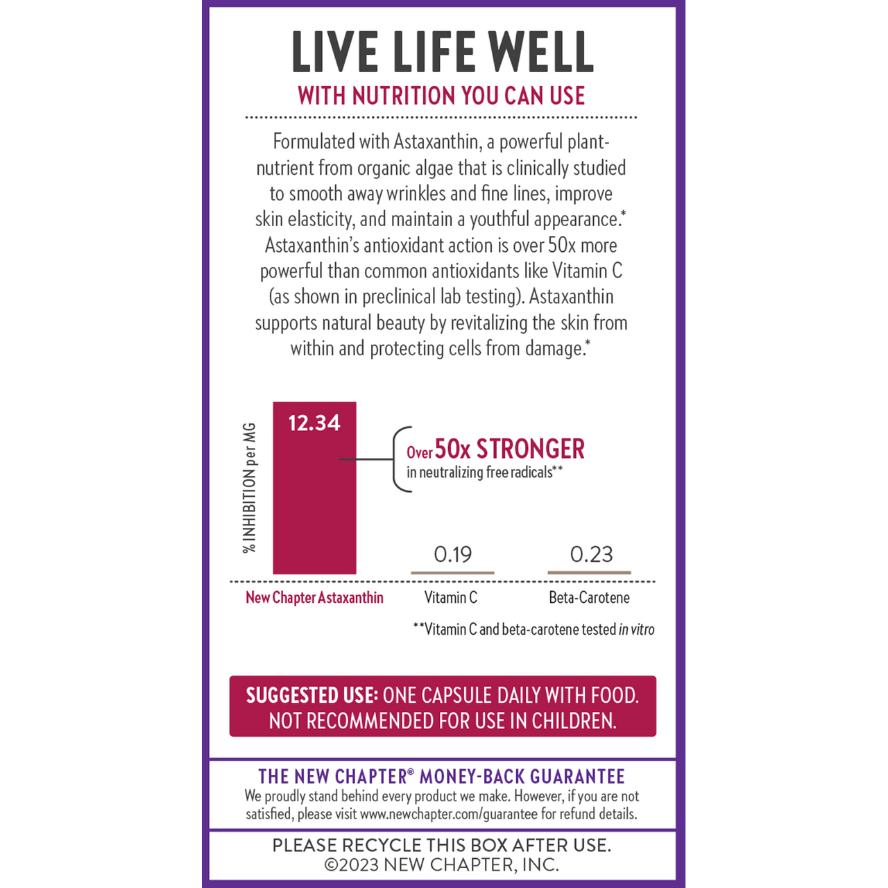 Formulated with Astaxanthin, from organic algae that is clinically studied to smooth away wrinkles and fine lines