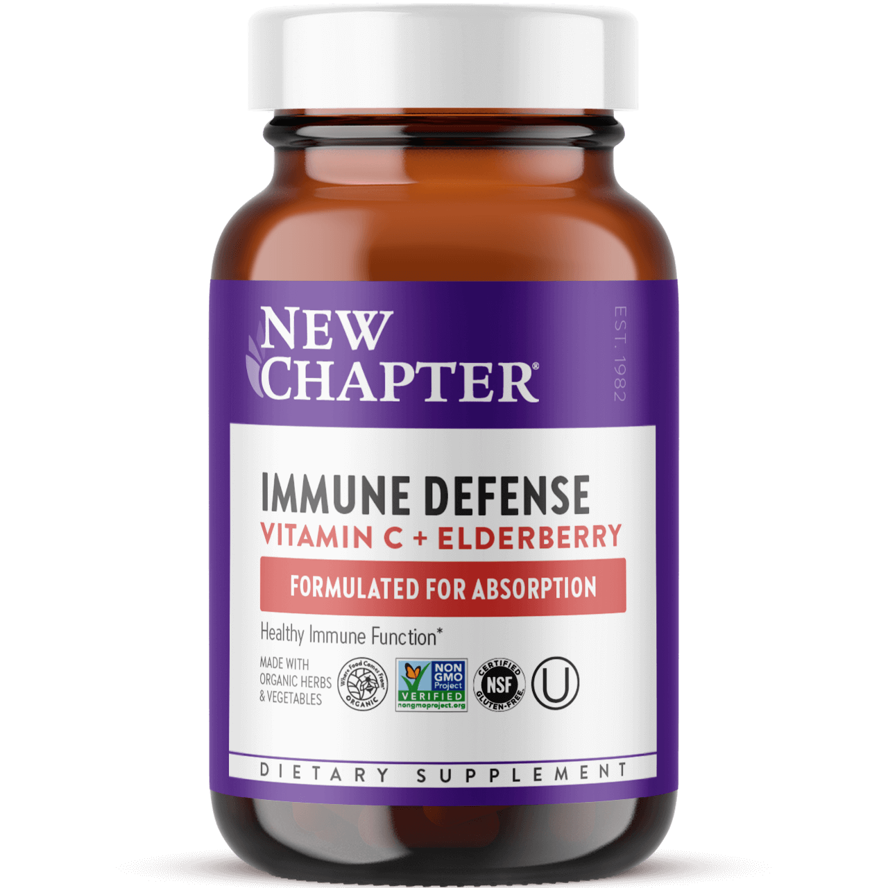 New Chapter Immune Defense Vitamin C + Elderberry Bottle
