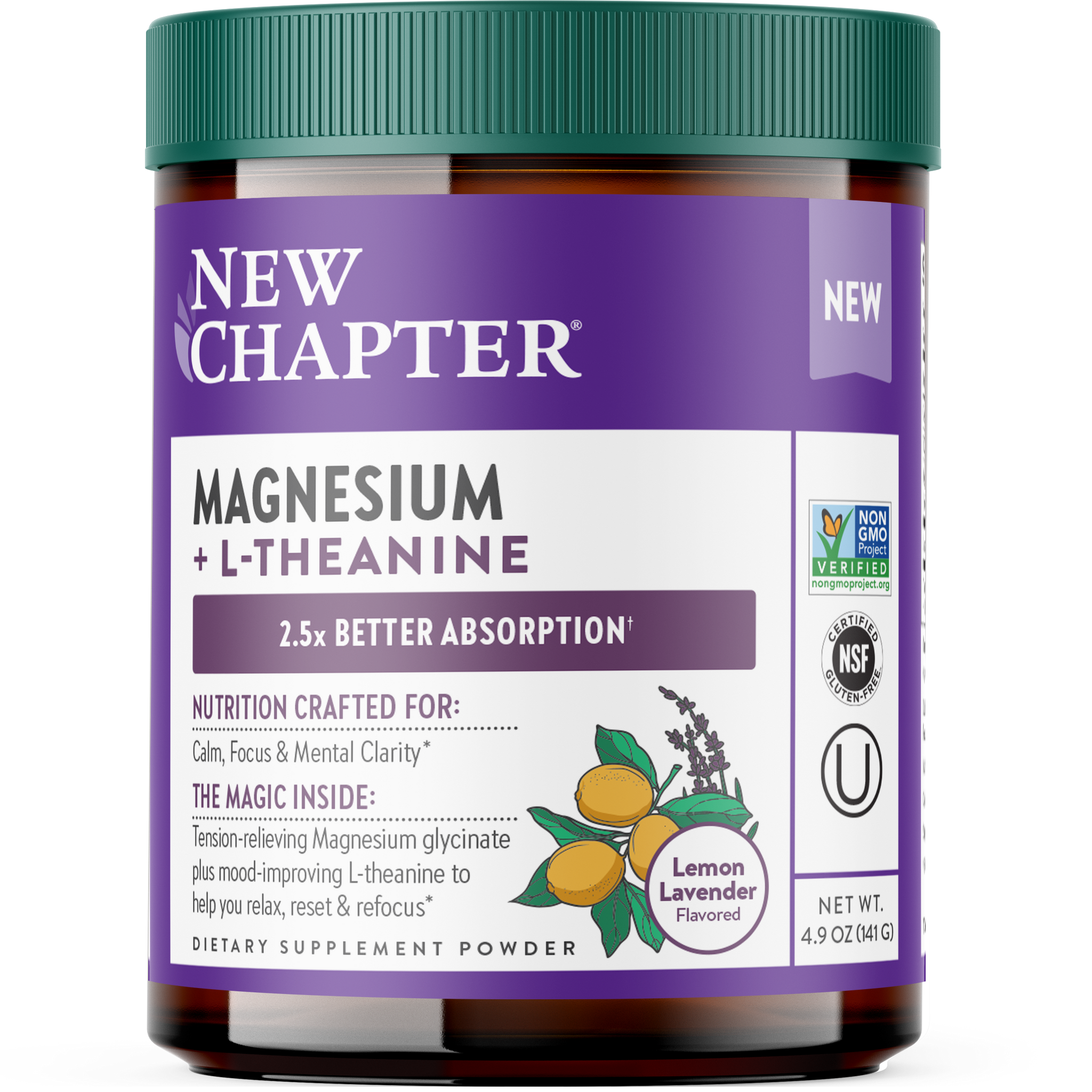 Magnesium + L-Theanine Powder Supplement | New Chapter
