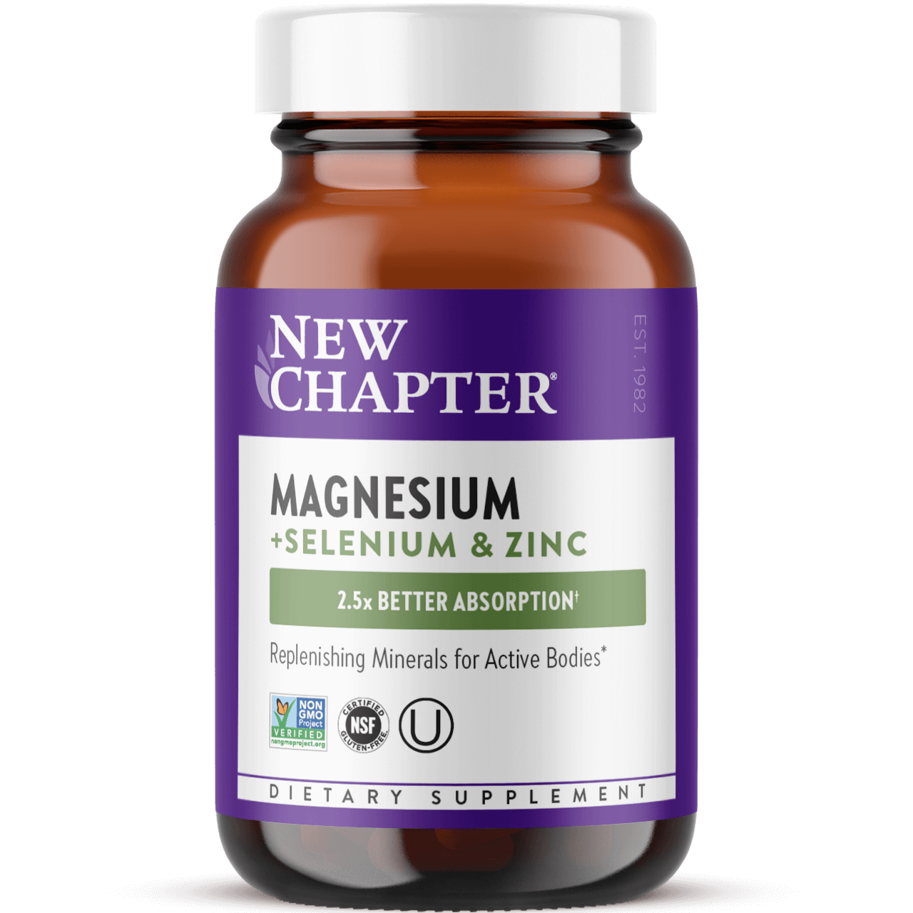 Bottle of New Chapter Magnesium + Selenium & Zinc
