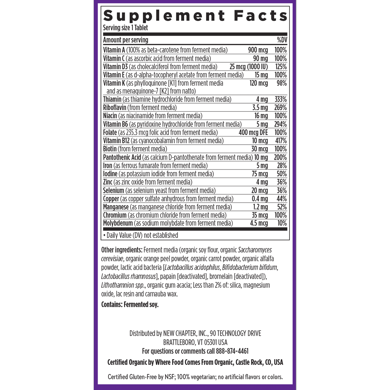 One Daily Multivitamin