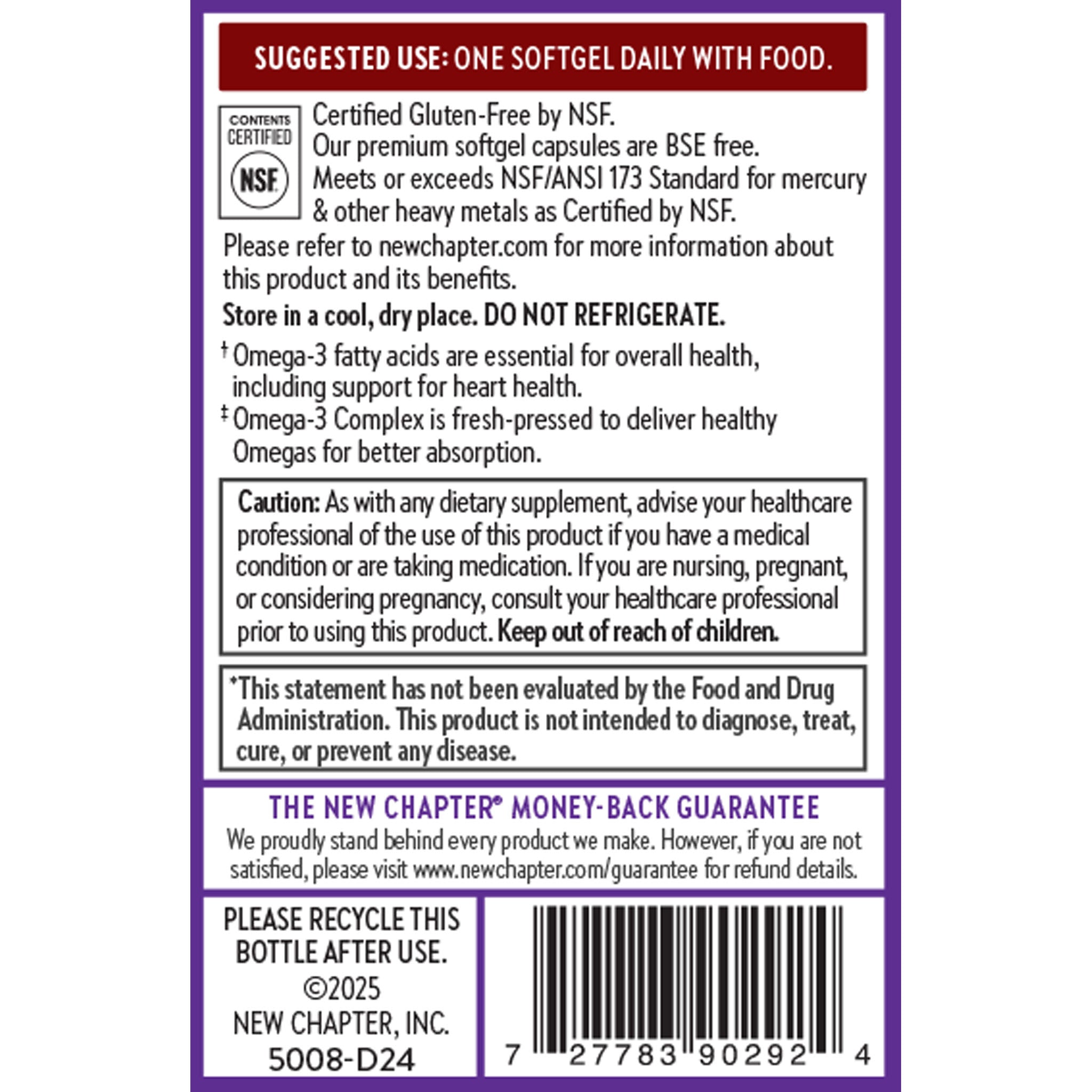 Suggested Use: One Softgel Daily with Food