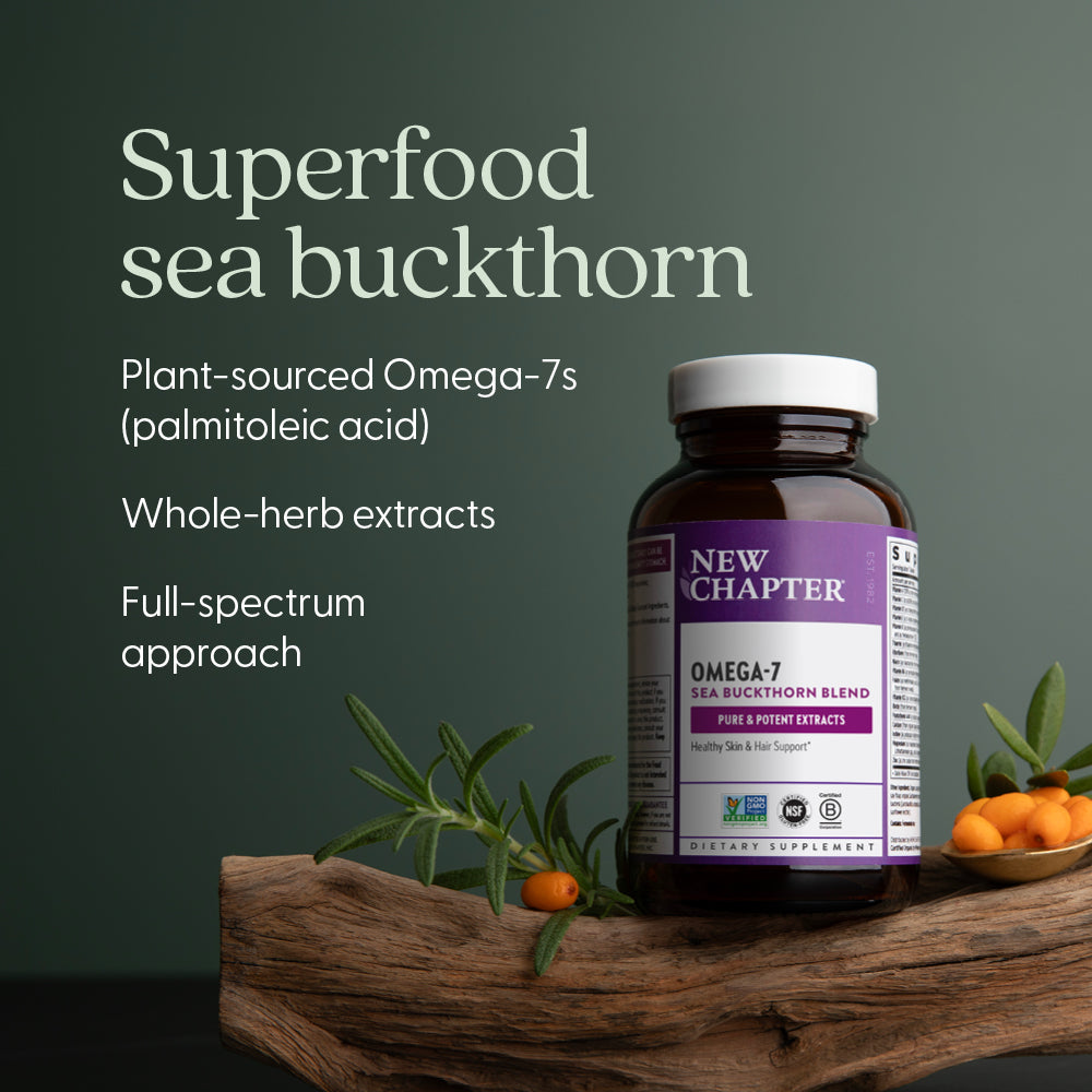 Plant-sourced Omega-7s, (Palmitoleic acid), Whole-herb extracts, full-spectrum approach