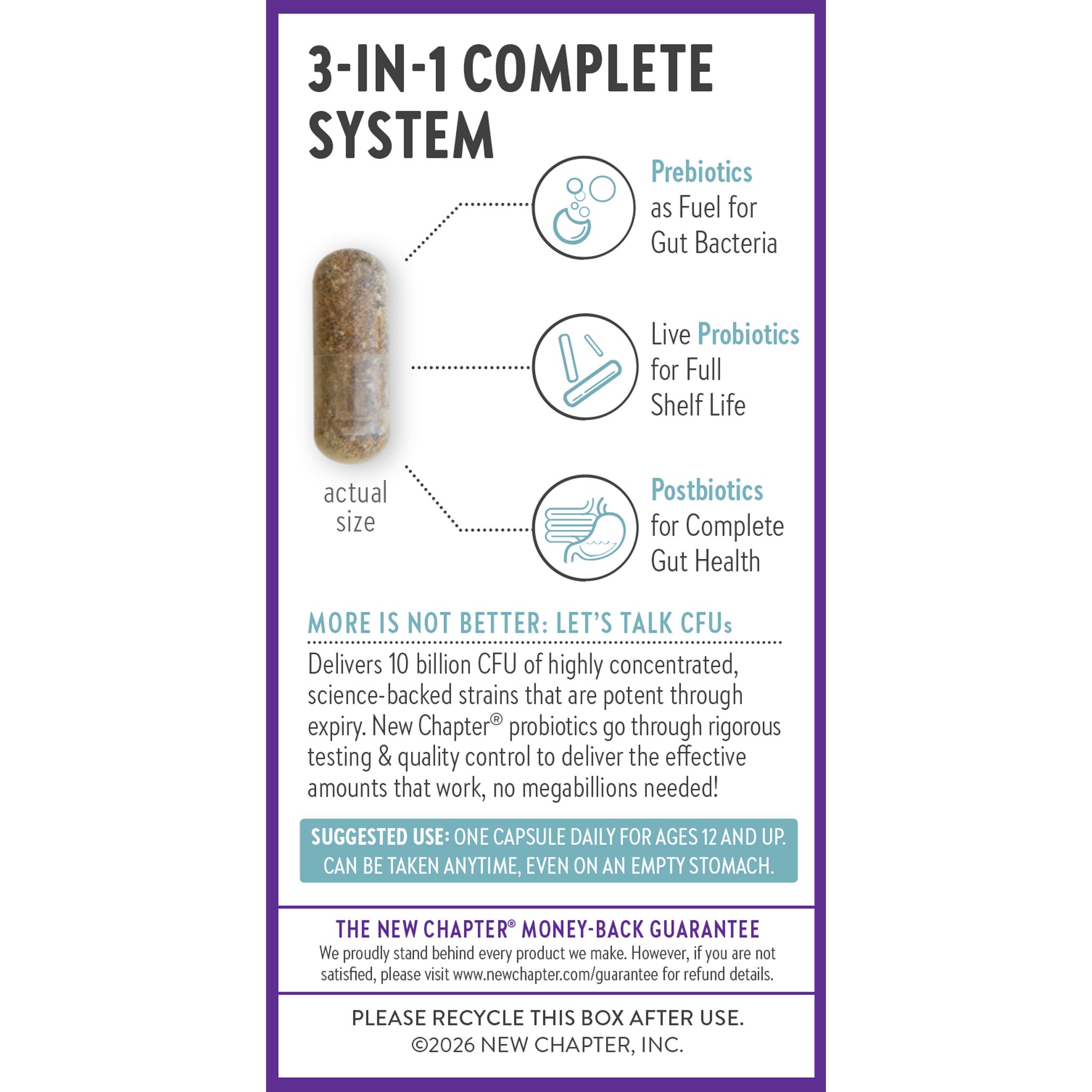 3-IN-1 Complete System, Prebiotics, Live Probiotics, Postbiotics