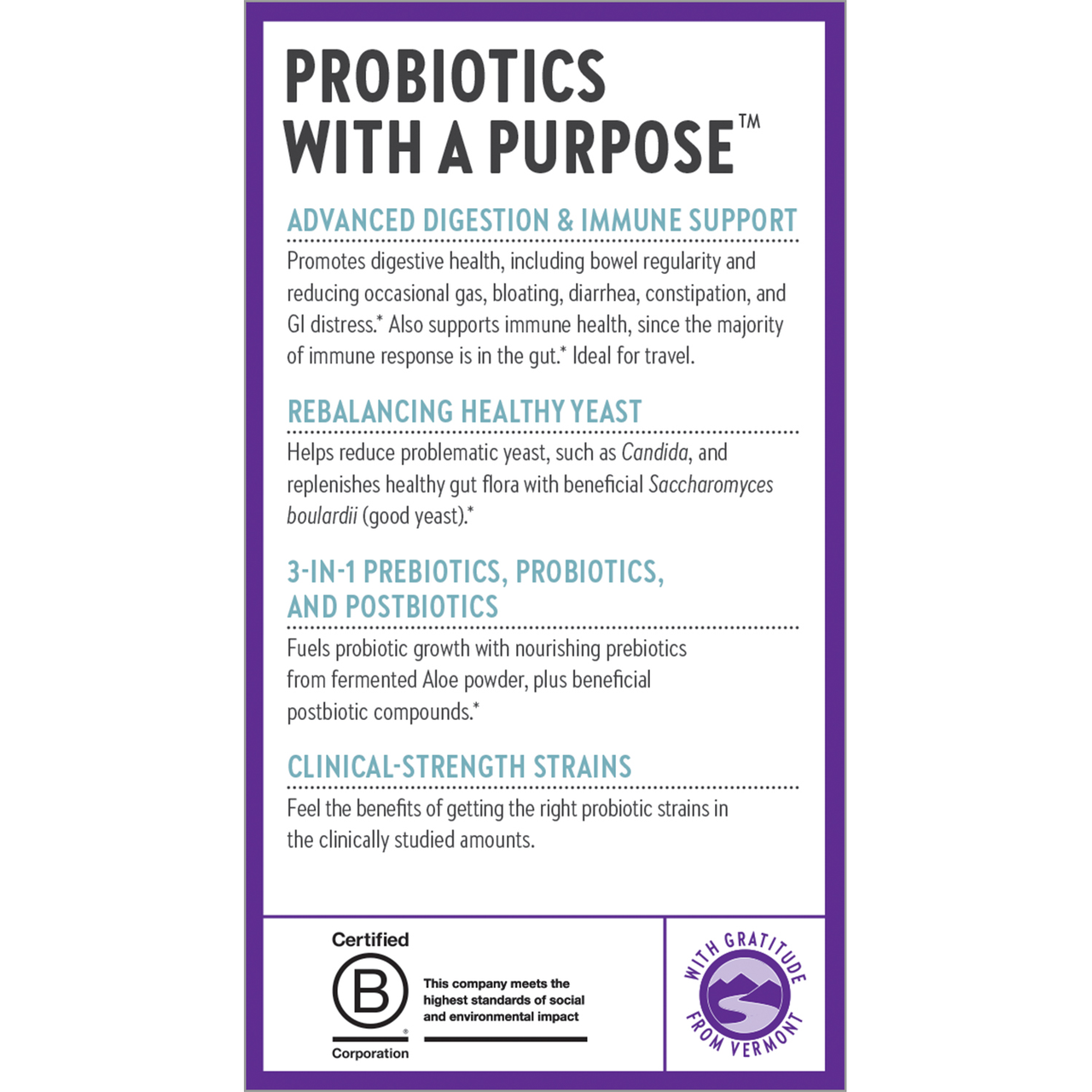 Advanced Digestion & Immune Support, Rebalancing Healthy Yeast, 3-IN-1 Prebiotics, Probiotics and Postbiotics, Clinical-Strength Strains