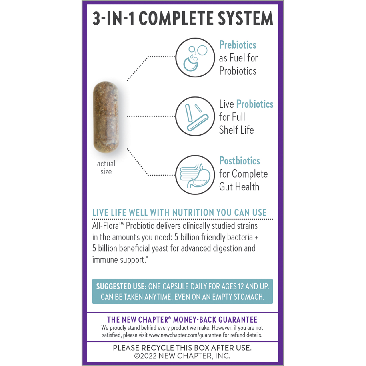 3-IN-1 Complete System, Prebiotics, Live Probiotics, Postbiotics