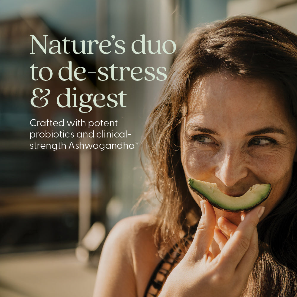 Crafted with potent probiotics and clinical-strength Ashwagandha