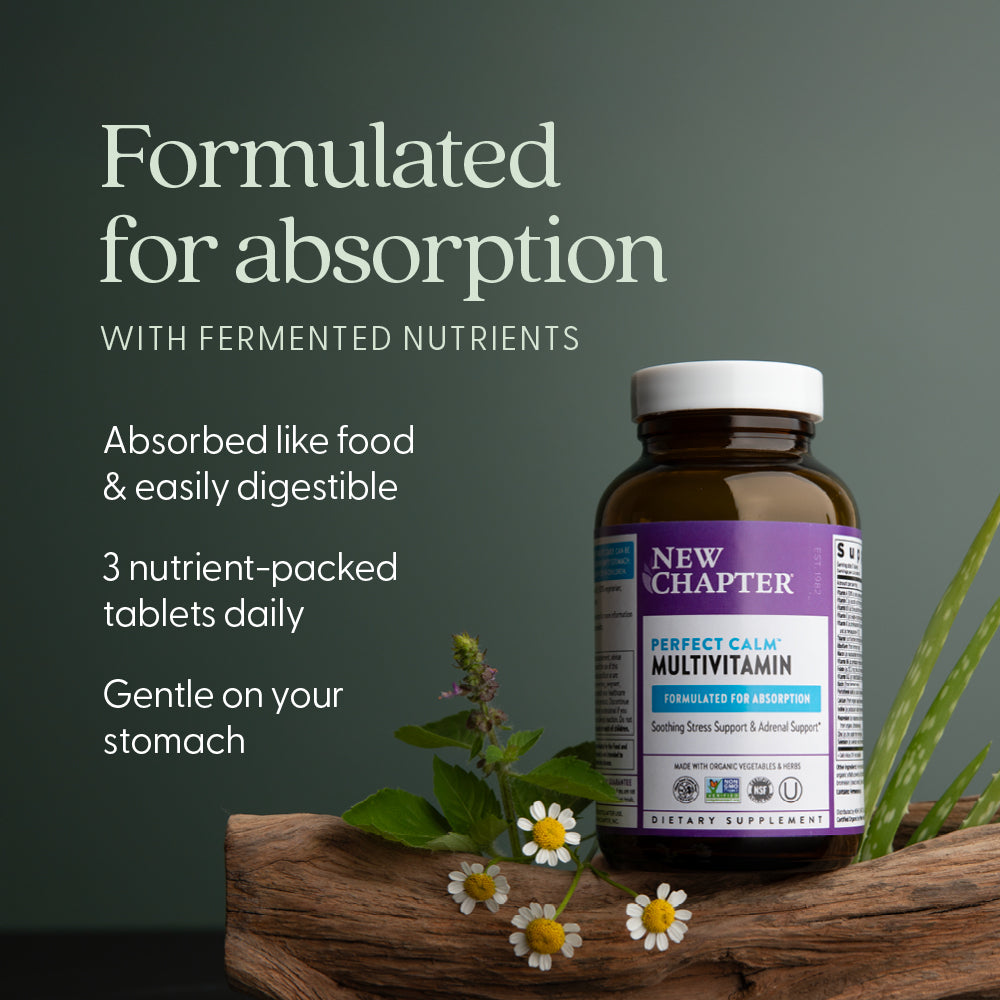 Absorbed like food & easily digestible, 3 nutrient-packed tablets daily, gentle on your stomach
