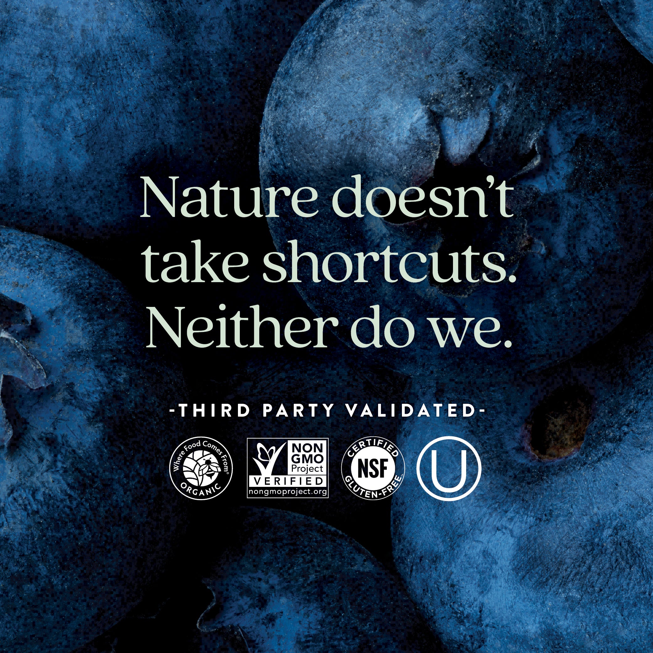 Where Food Comes From, Non-GMO Project Verified, NSF Certified Gluten-Free, Kosher Certified