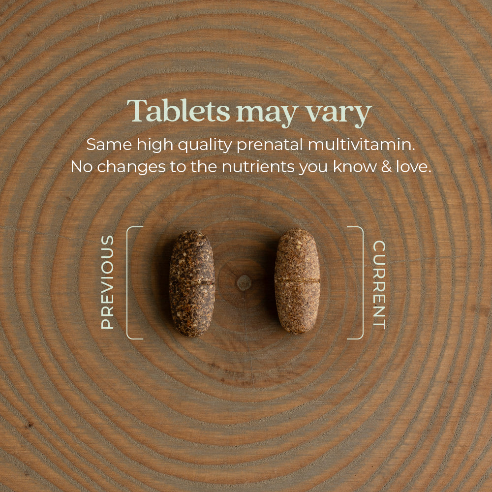 Tablets may vary. Same high quality prenatal multivitamin. No changes to the nutrients you know & love