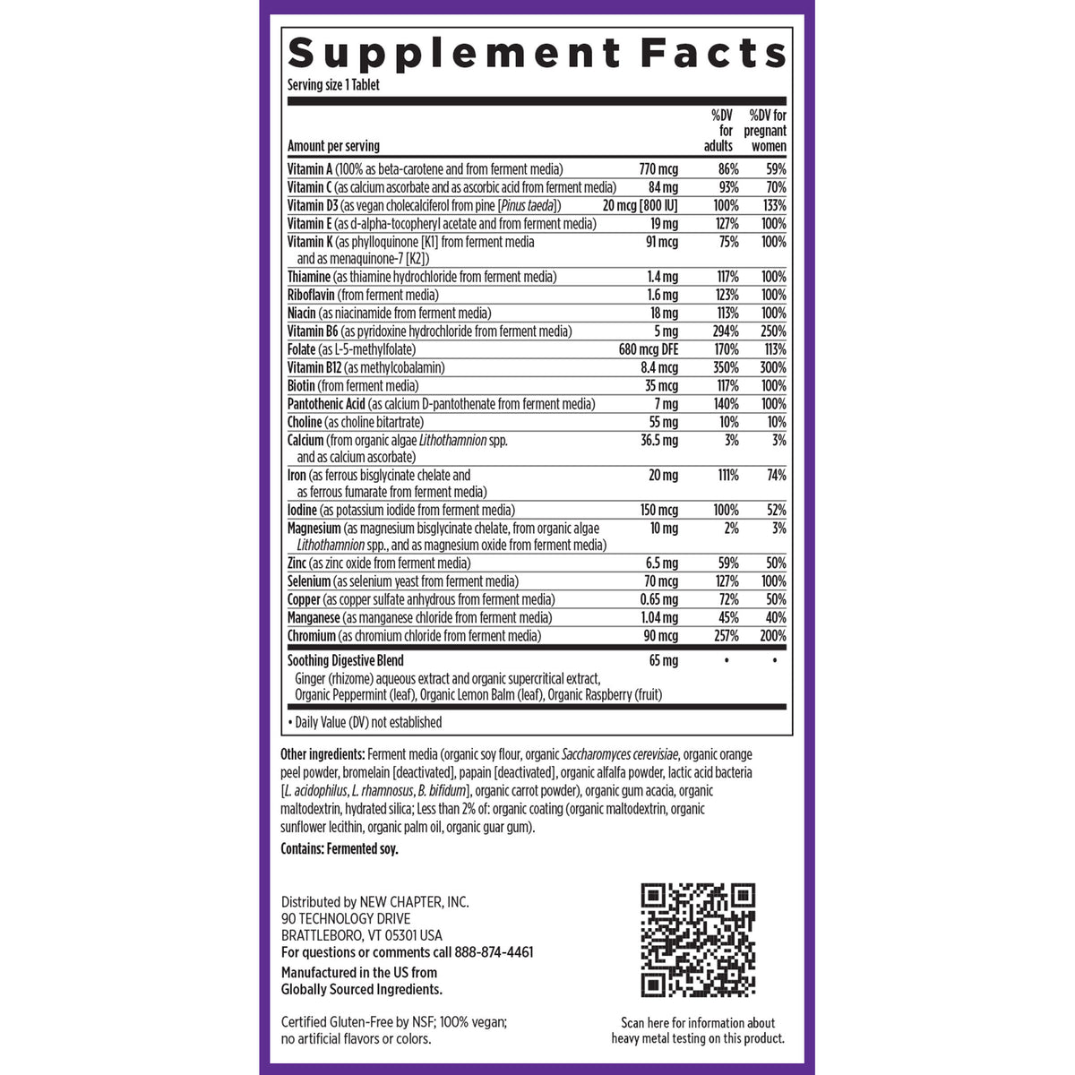 Supplement Facts Panel
