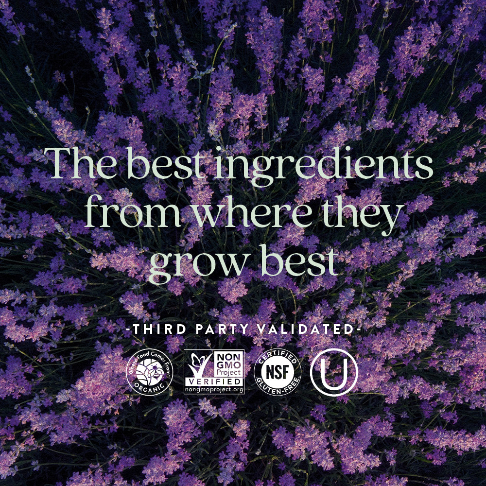 Where Food Comes From Organic, Non-GMO Project Verified, NSF Certified Gluten-Free, Kosher Certified