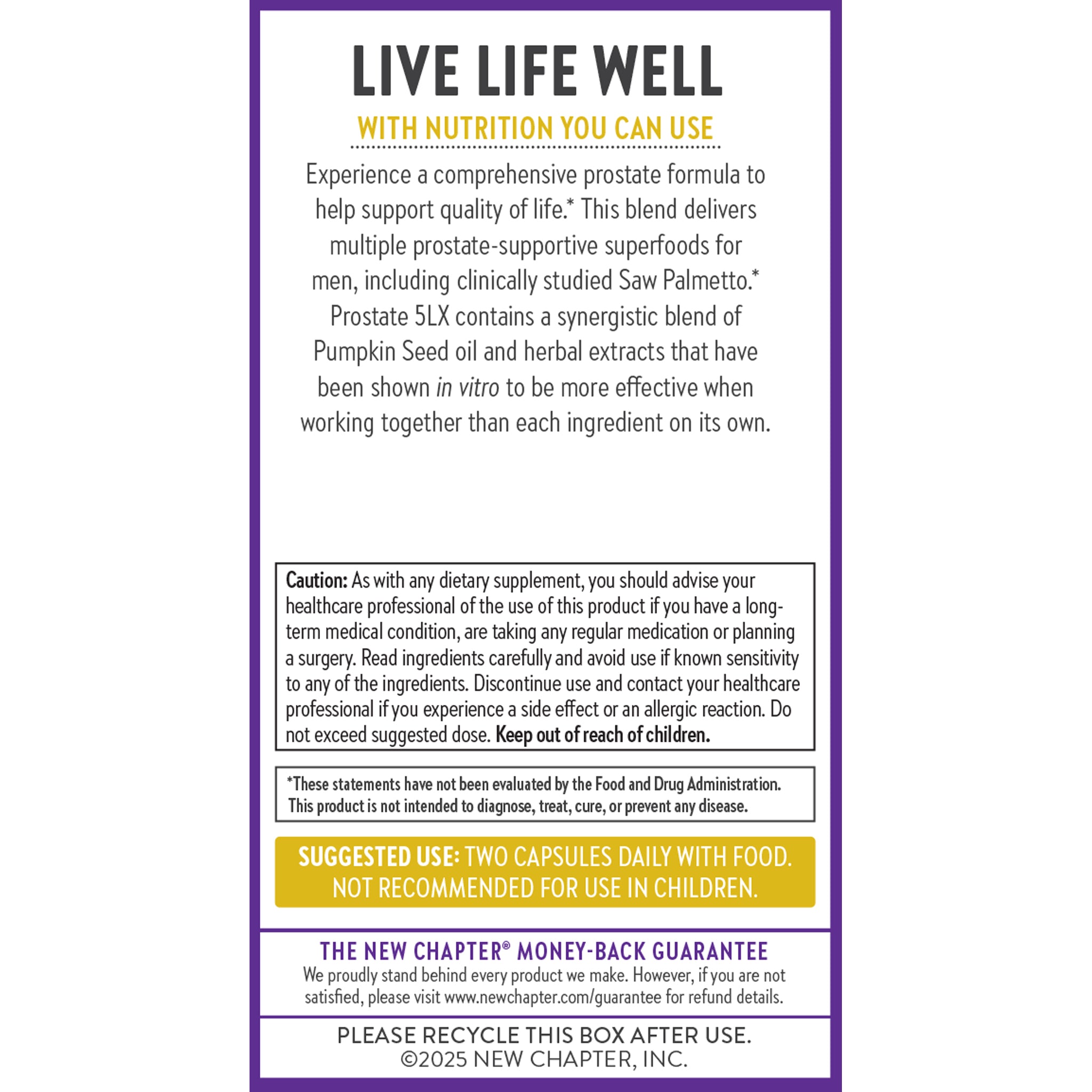 Comprehensive prostate formula to help support quality of life