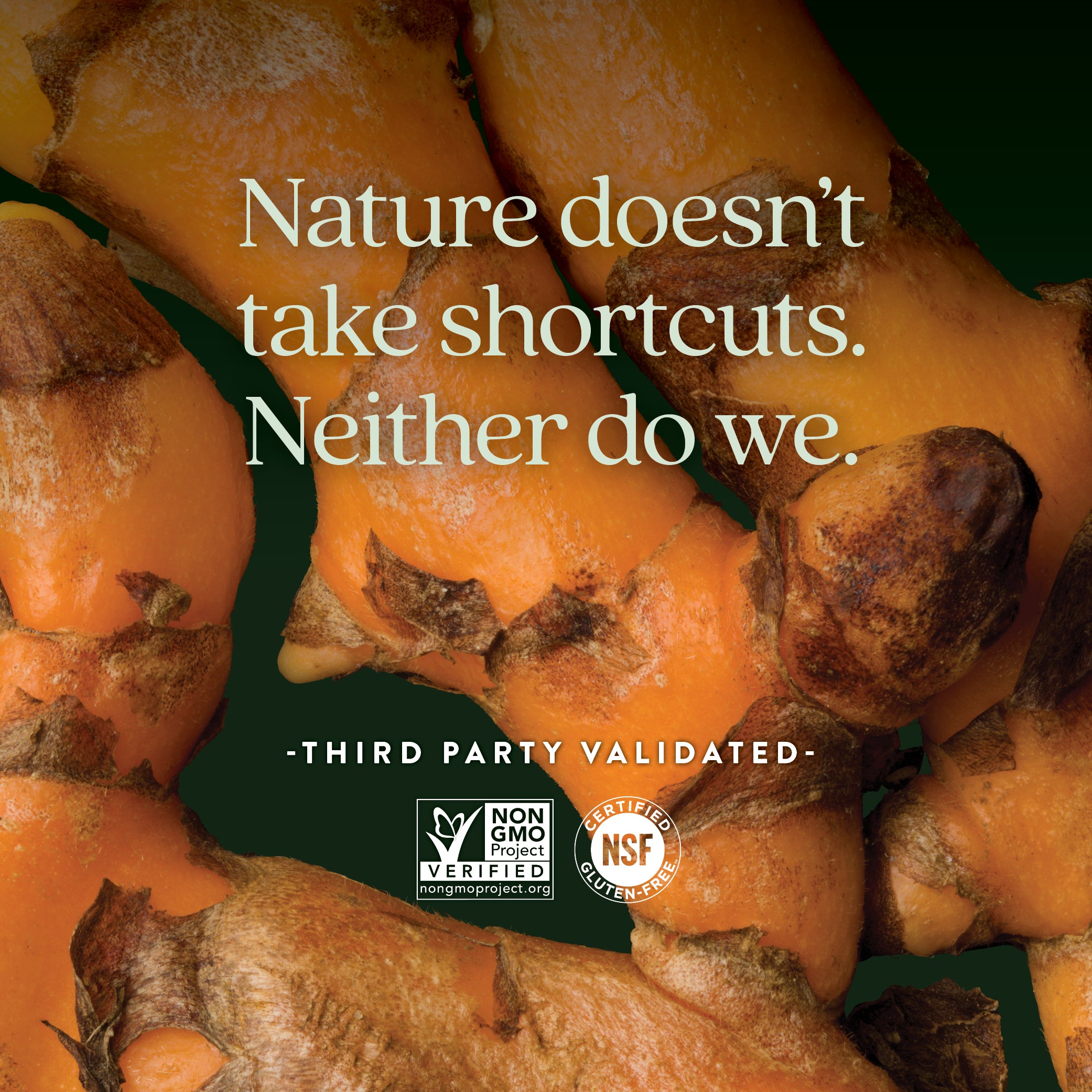 Non-GMO project verified, NSF certified gluten-free