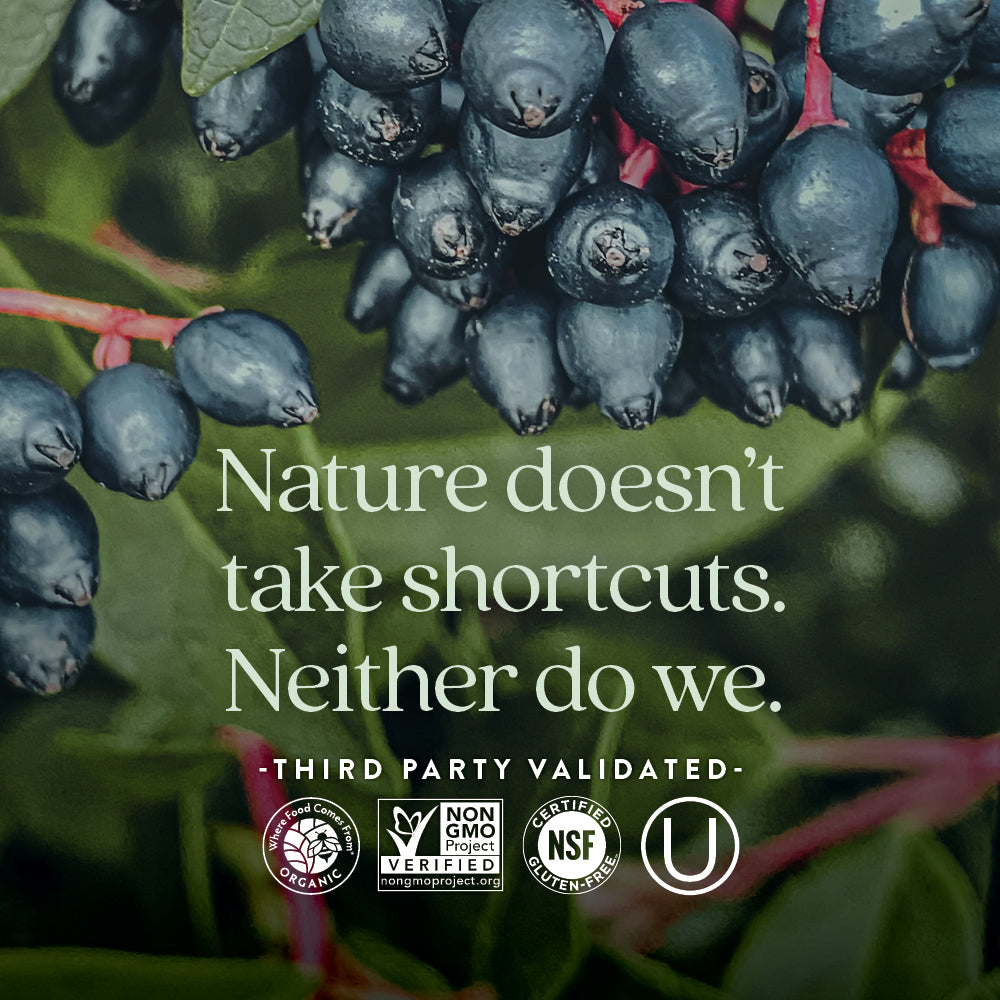 Where Food Comes From Organic Certified, Non-GMO Project Verified, NSF Certified Gluten-Free, Kosher Certified