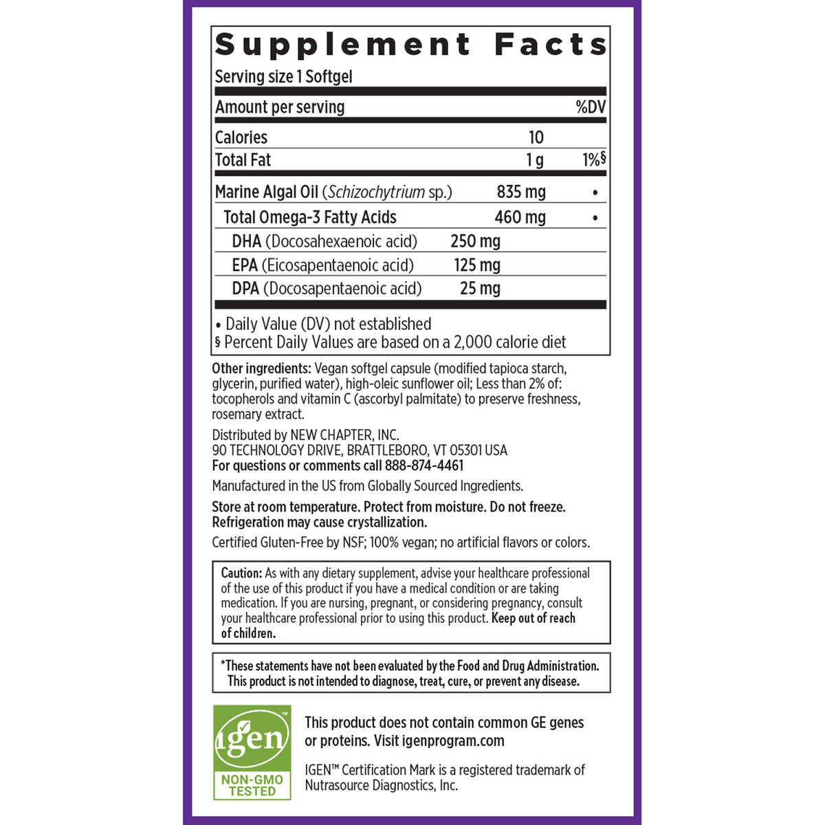 Supplement Facts Panel