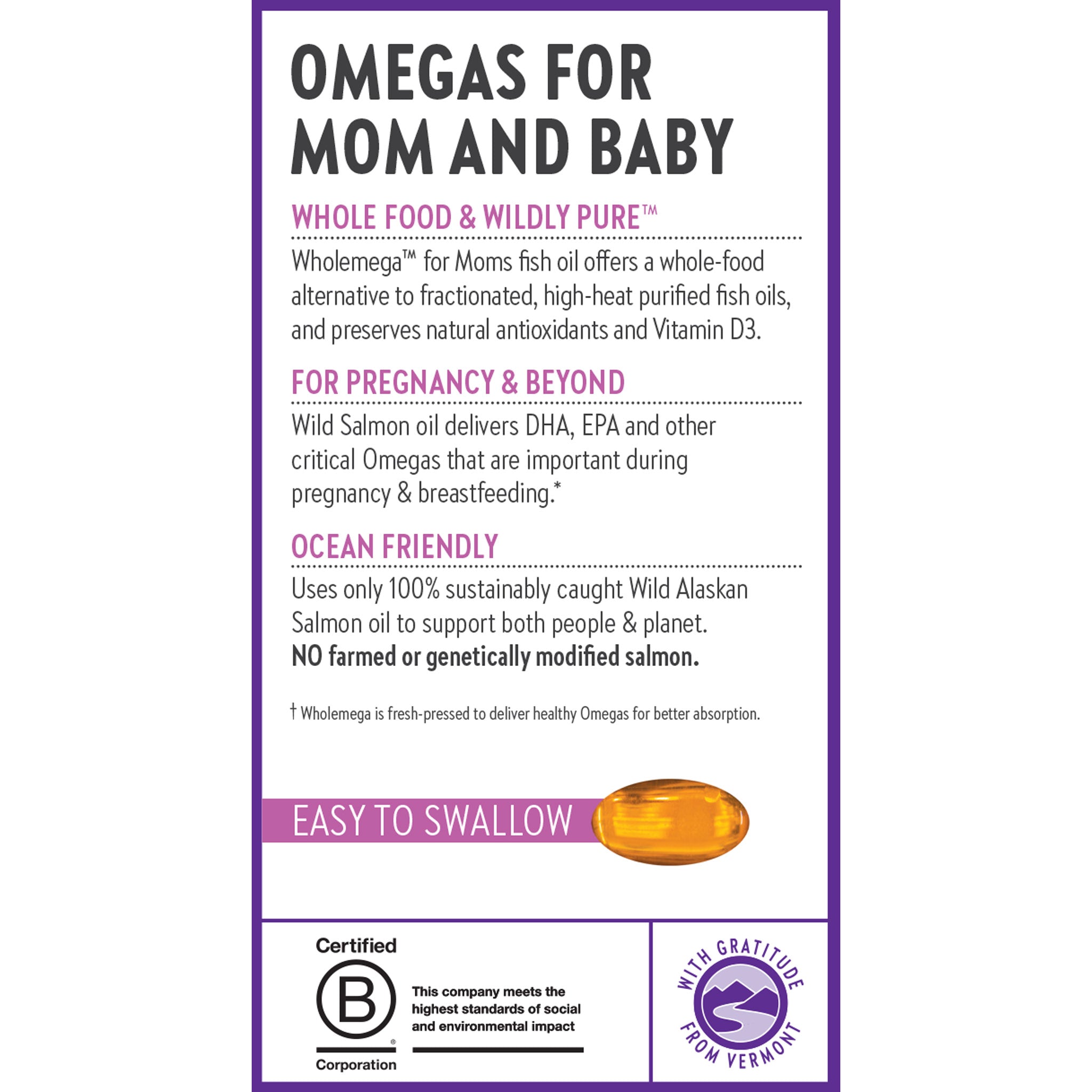 Whole Food & Wildly Pure, For pregnancy & Beyond, Ocean Friendly.