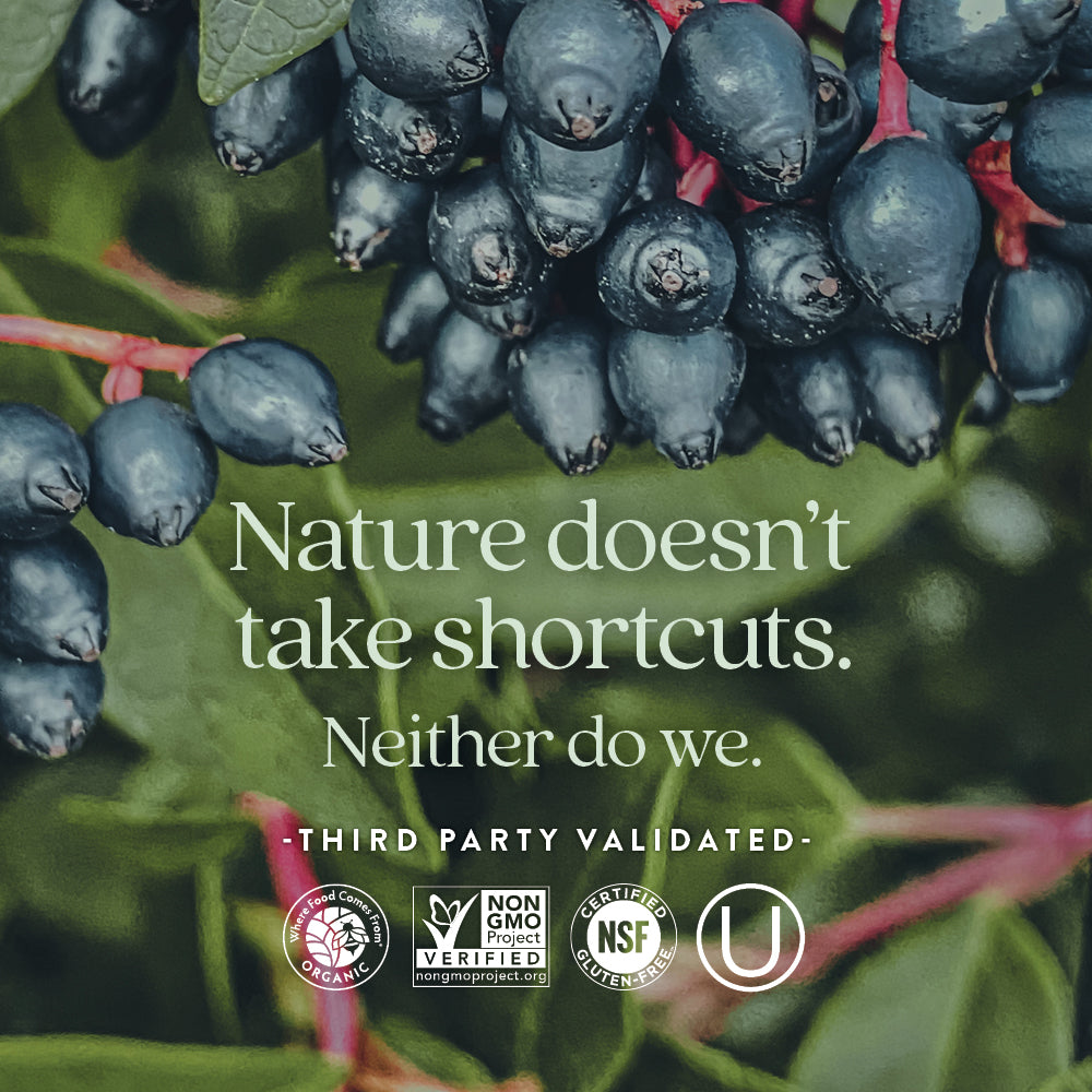 Where Food Comes From Organic Certified, Non-GMO Project Verified, NSF Certified Gluten-Free, Kosher Certified