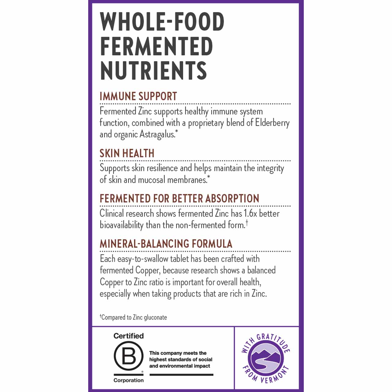 Immune Support, Skin Health, Fermented for better absorption, mineral-balancing formula