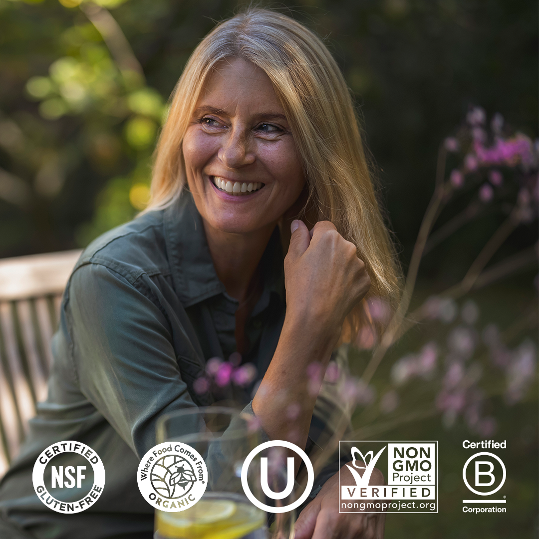 NSF Certified Gluten-Free, Where Food Comes From Organic, Kosher, Non-GMO Project & B-Corp Certified