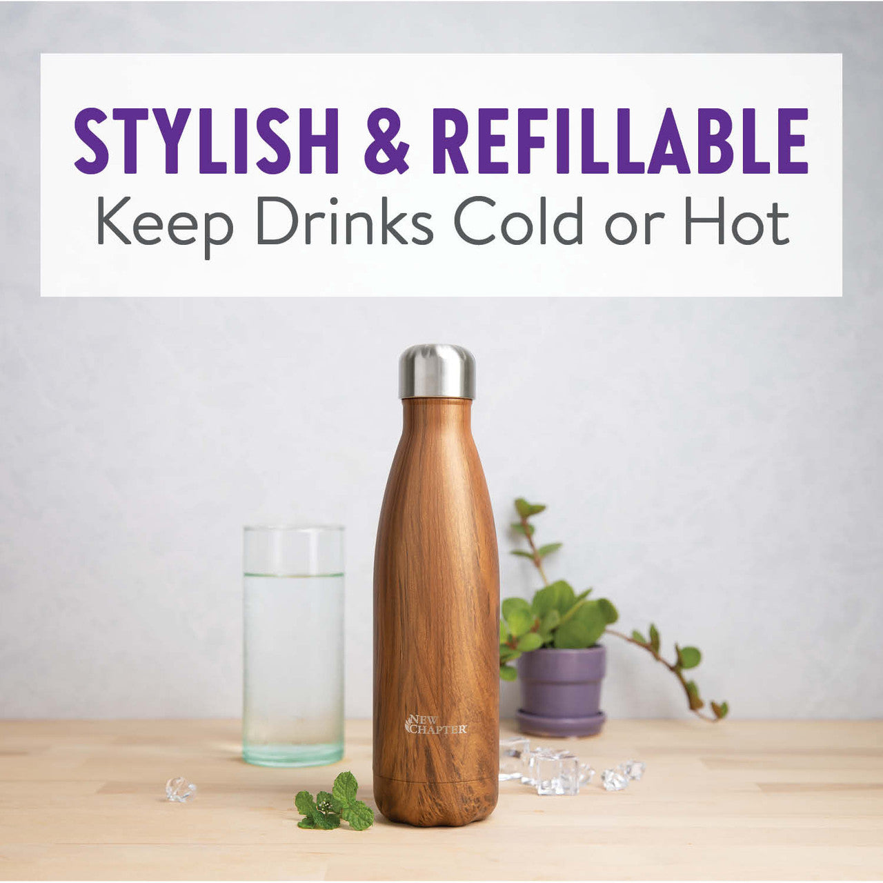 S’well x New Chapter Teakwood Bottle