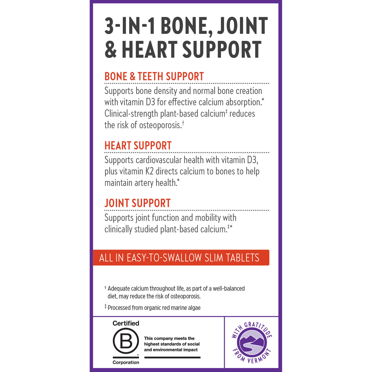 3-in-1 Bone, joint & Heart Support, Bone & Teeth Support, Heart Support, Joint Support
