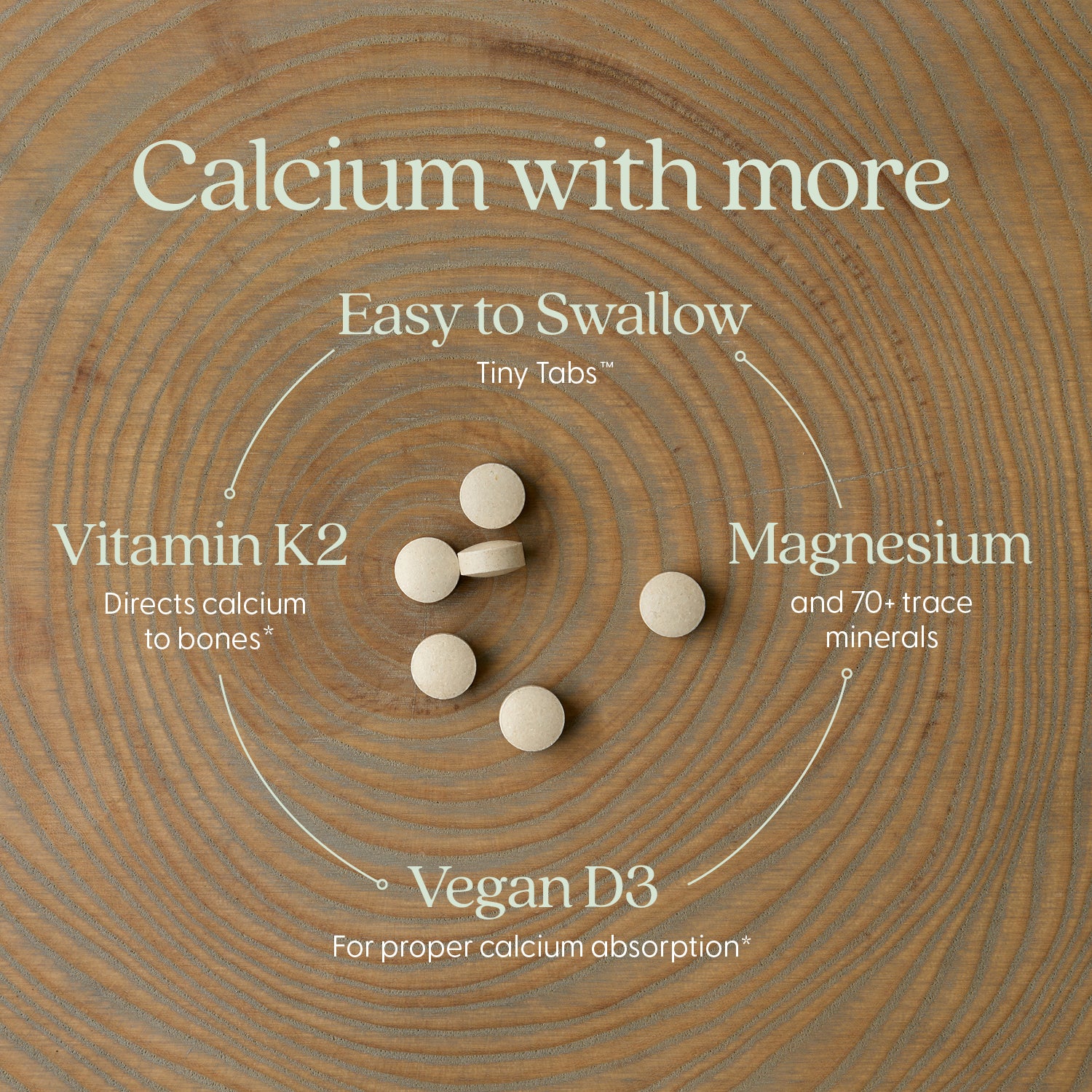 Calcium with more, Easy to Swallow, Vitamin k2, Magnesium, Fermented D3