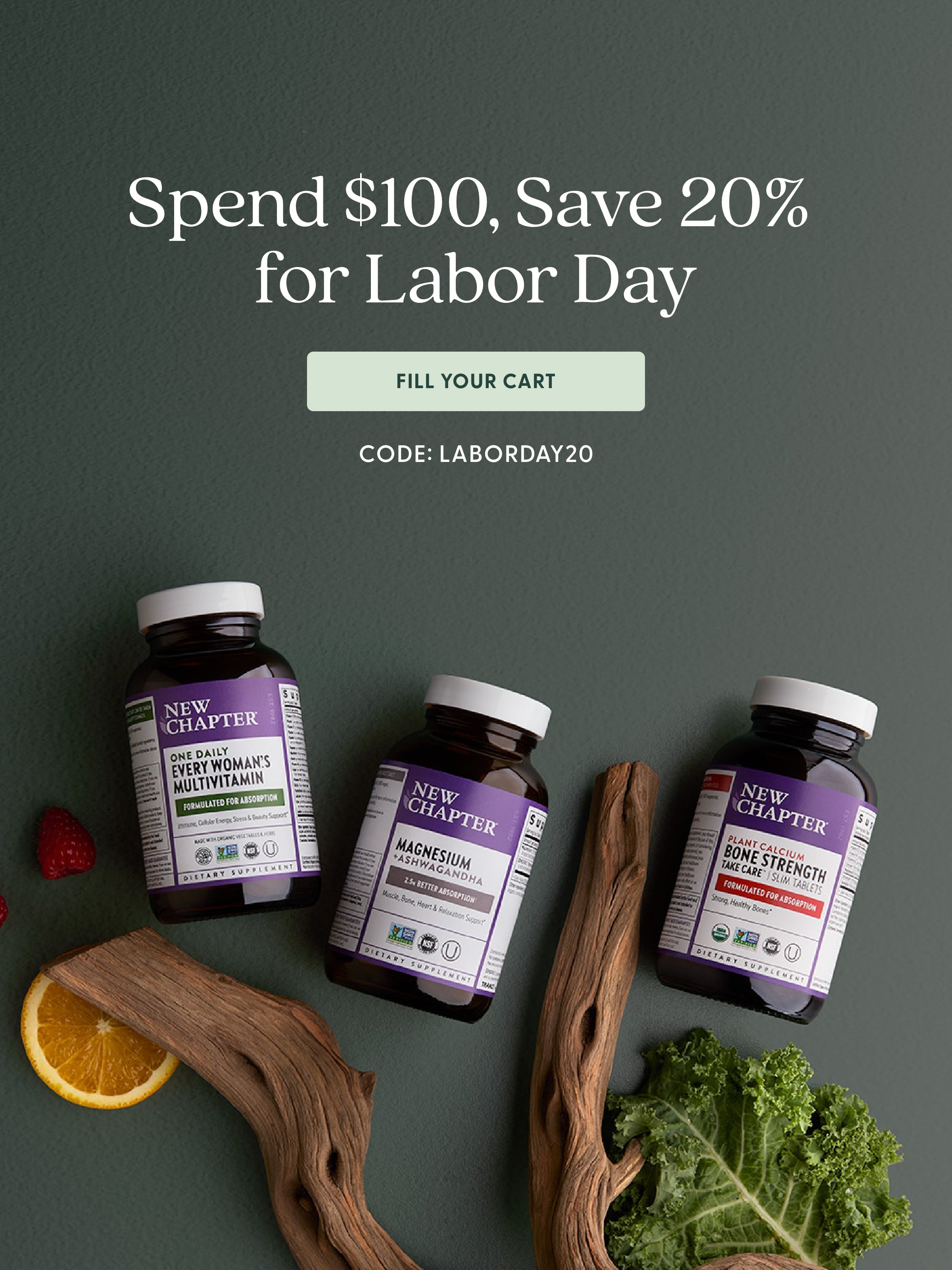 Spend $100, save 20% for Labor Day